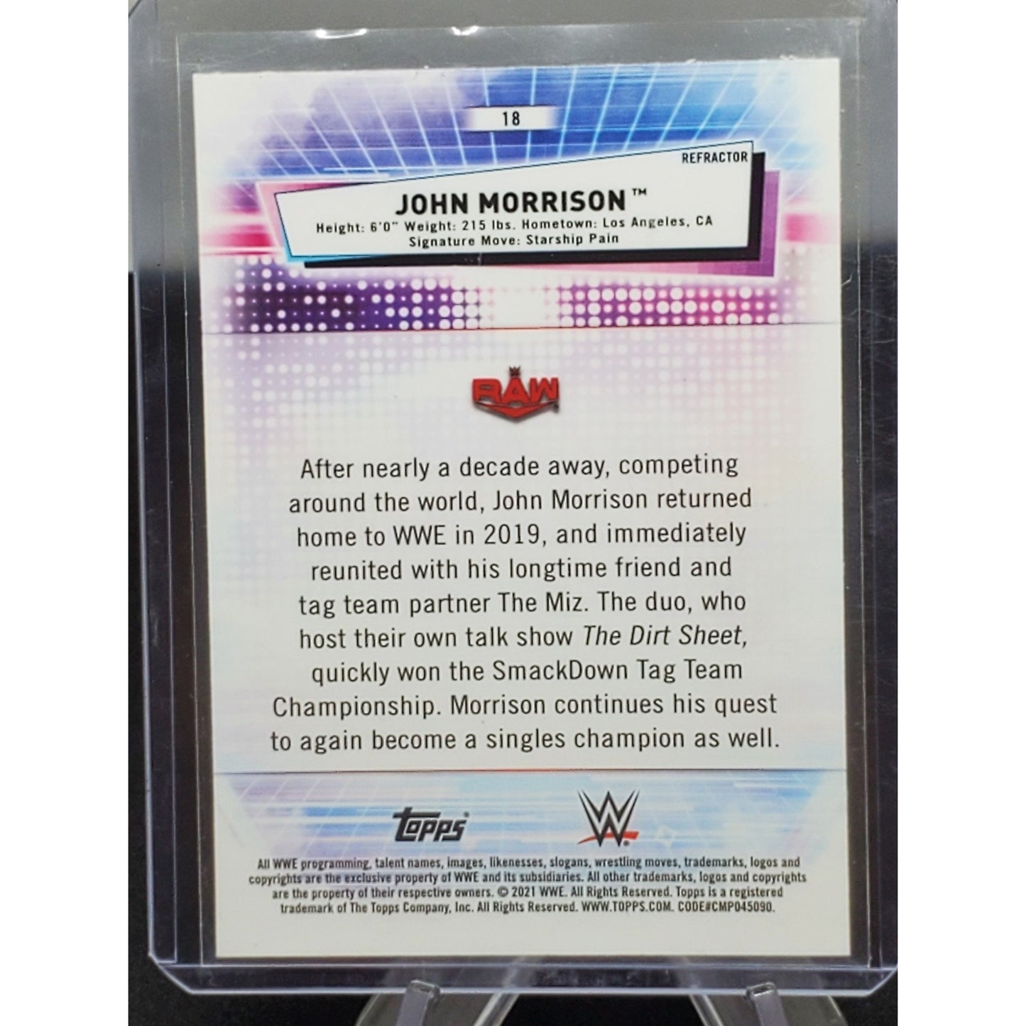 2021 Topps Chrome WWE John Morrison #18 Refractor wrestling card