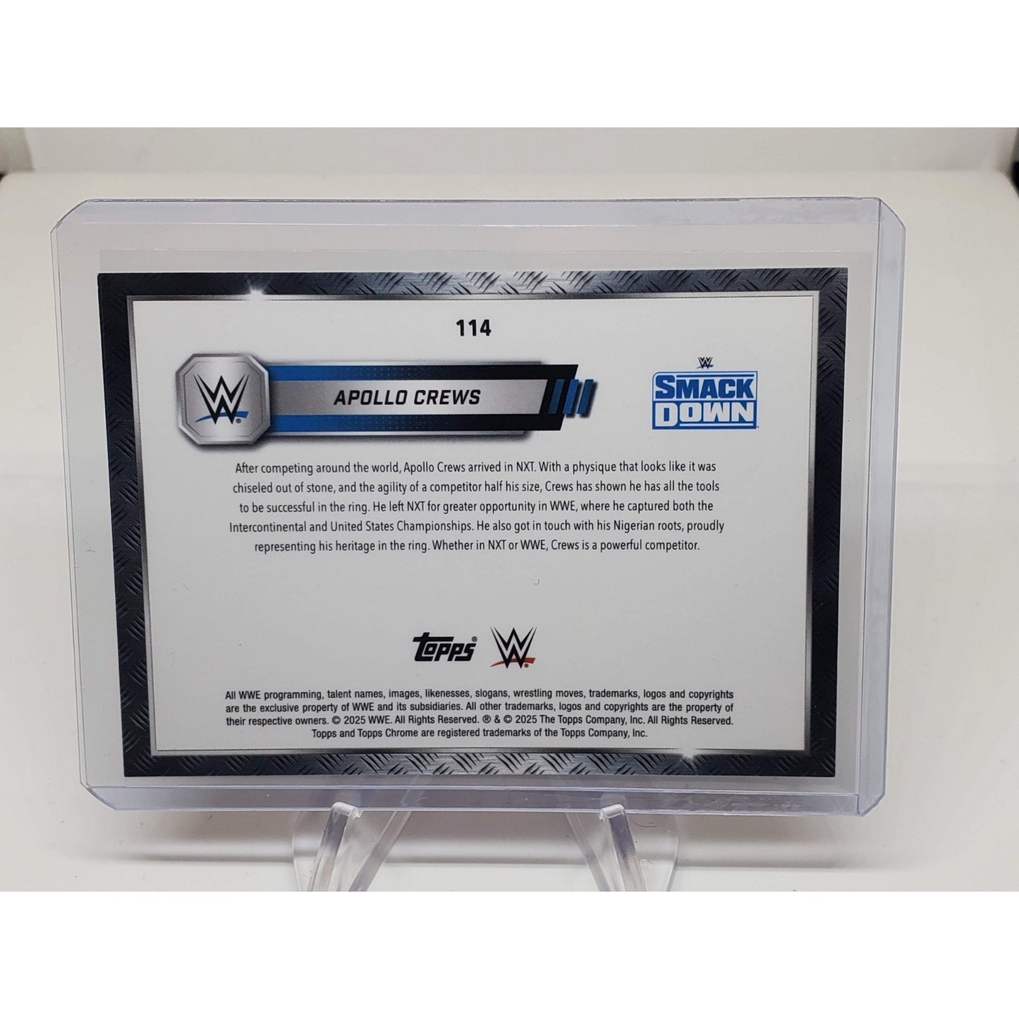 2025 Topps Chrome WWE Apollo Crews Orange Refractor 24/25