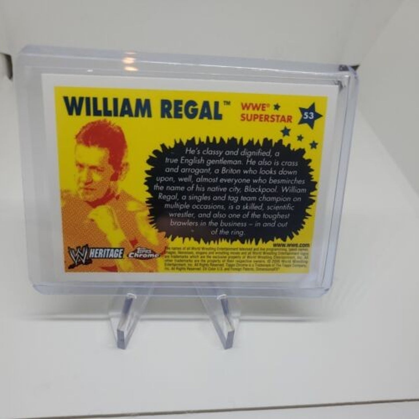 Topps Heritage Chrome 2006 WWE Wrestling #53 William Regal - Top Loaded Sleeved