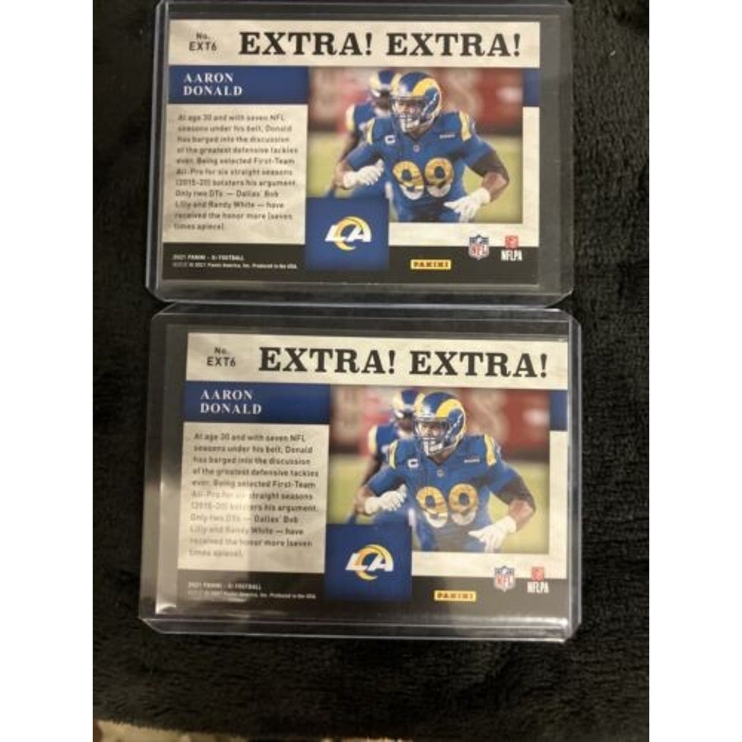 2 Cards 2021 Panini XR - Extra Extra Red #EXT6 Aaron Donald /149 (069/081) New