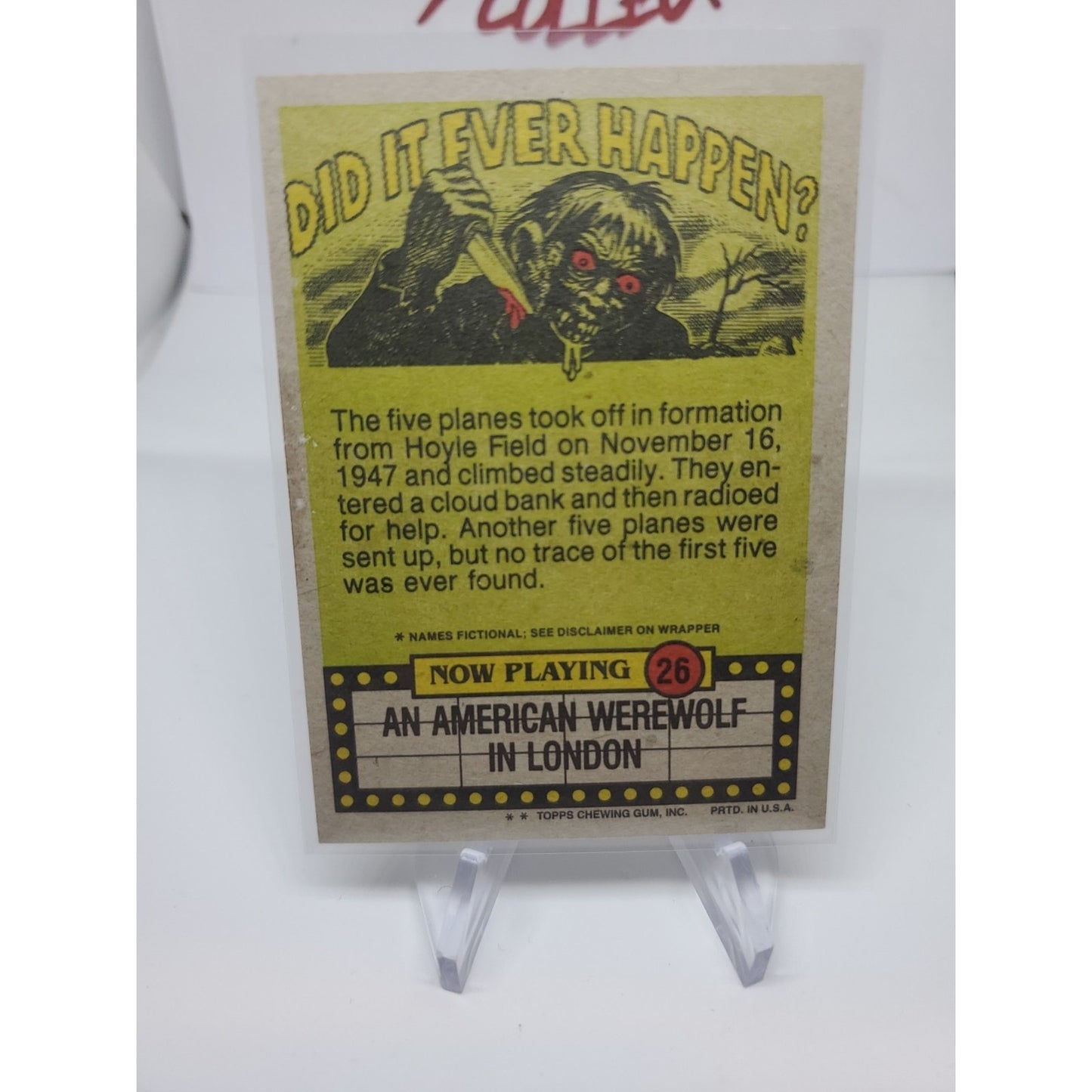 1988 Topps Fright Flicks #26 Sorry - Wrong Answer! Werewolf London