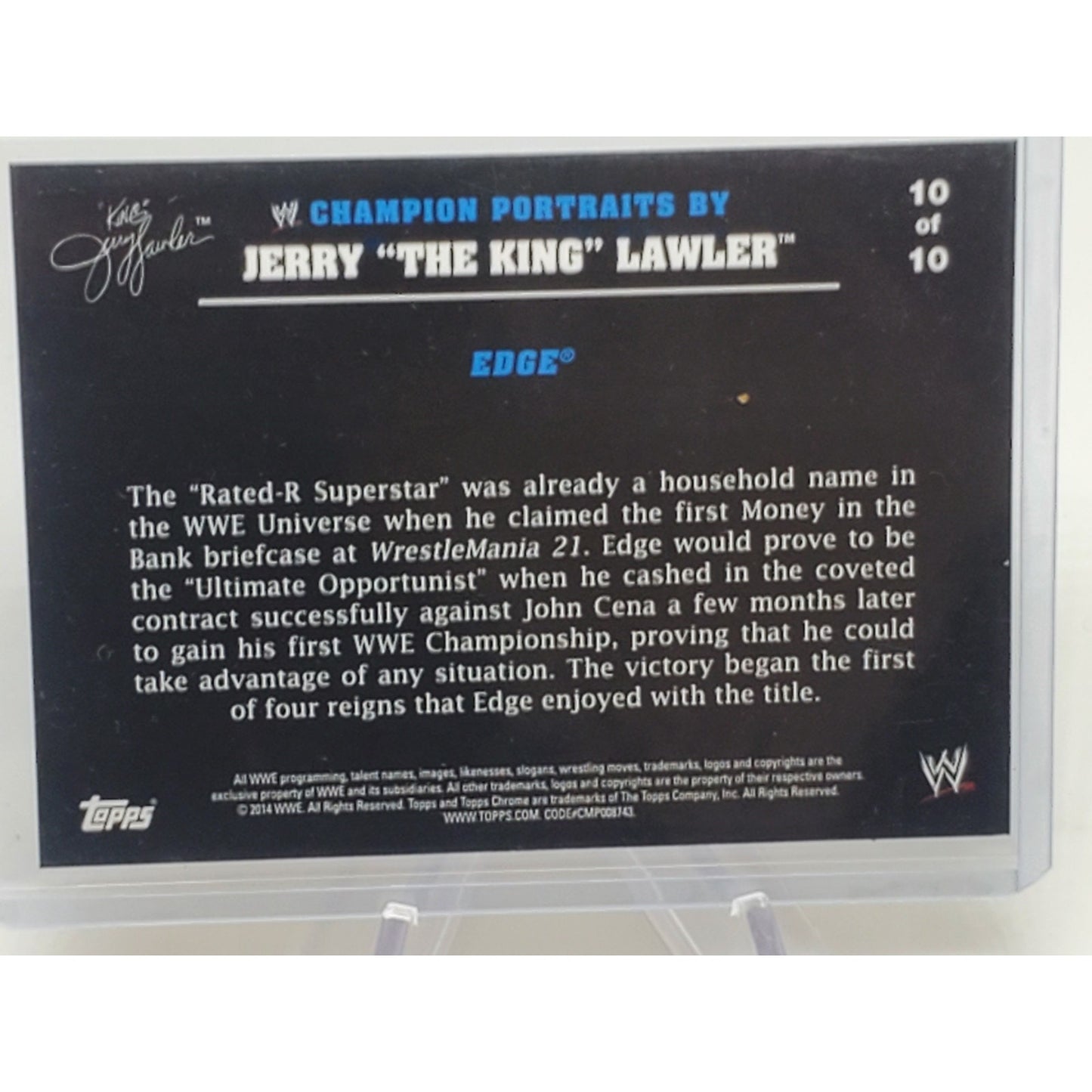 2014 Topps Chrome WWE Jerry Lawler Portraits 10 Edge