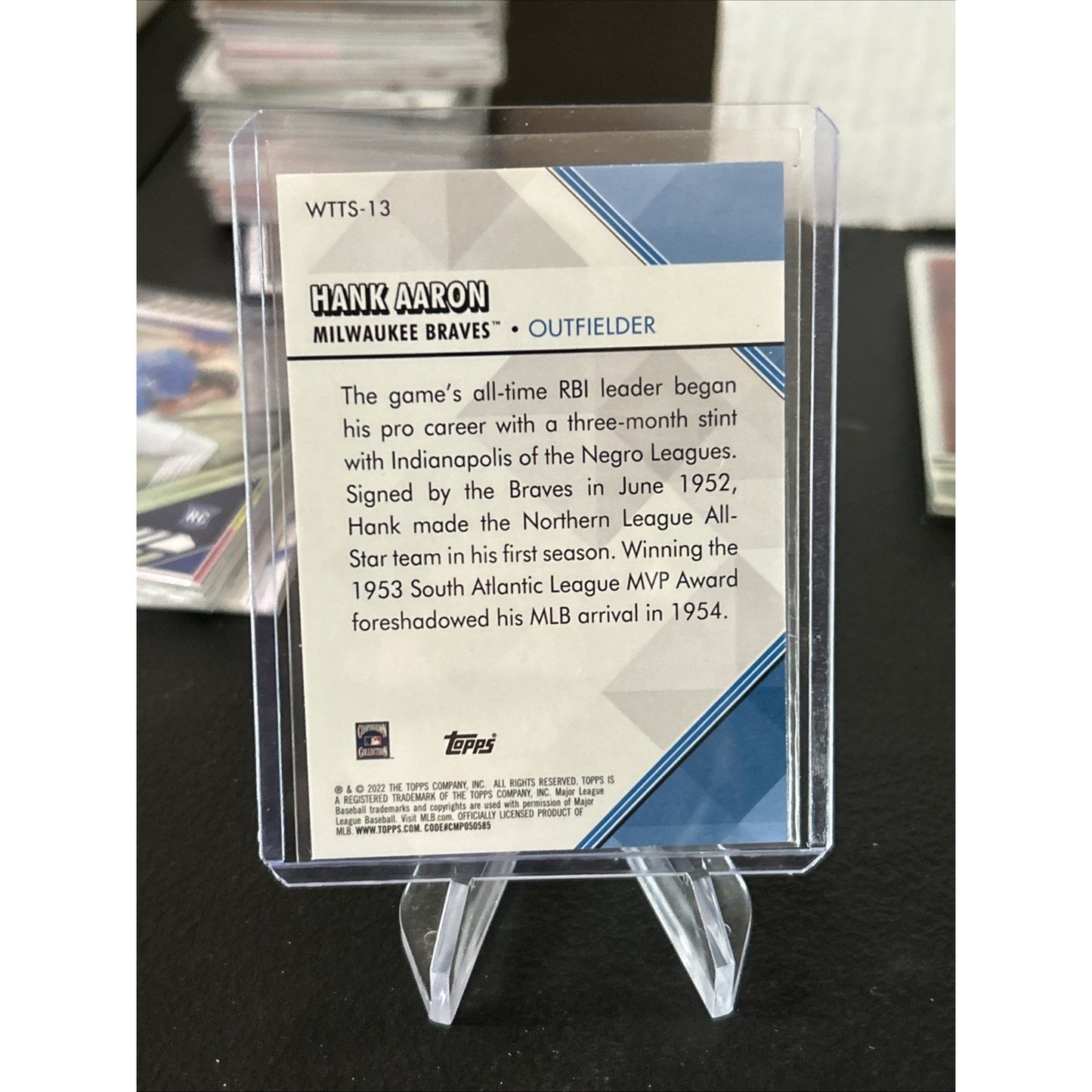 Hank Aaron 2022 Topps Welcome To The Show Insert - Pack Fresh New - Sleeved