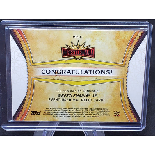 2020 Topps WrestleMania AJ Styles MR-AJ Patch Card #RD /99