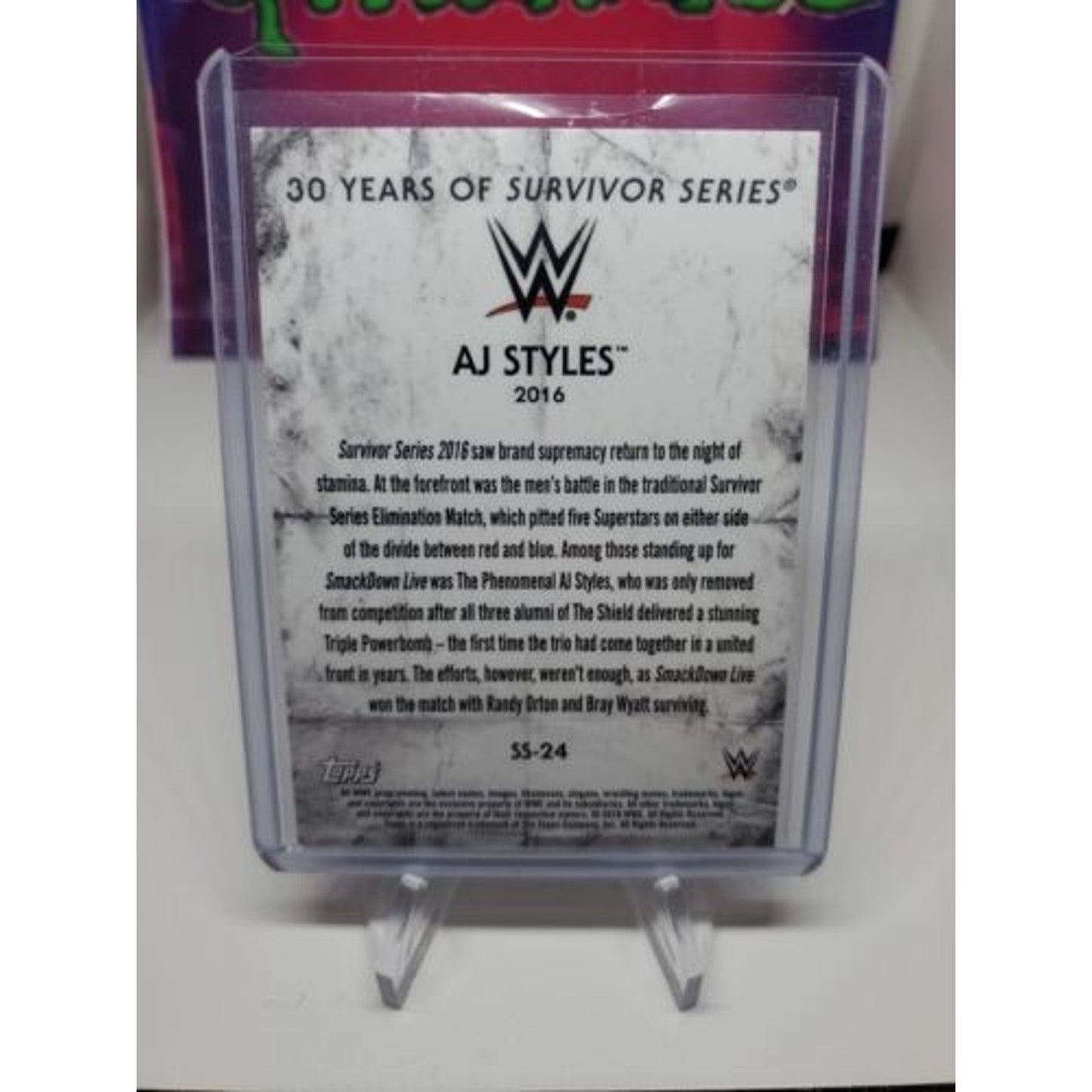WWE AJ Styles SS-24 2018 Topps Undisputed Green Parallel Card SN #/50