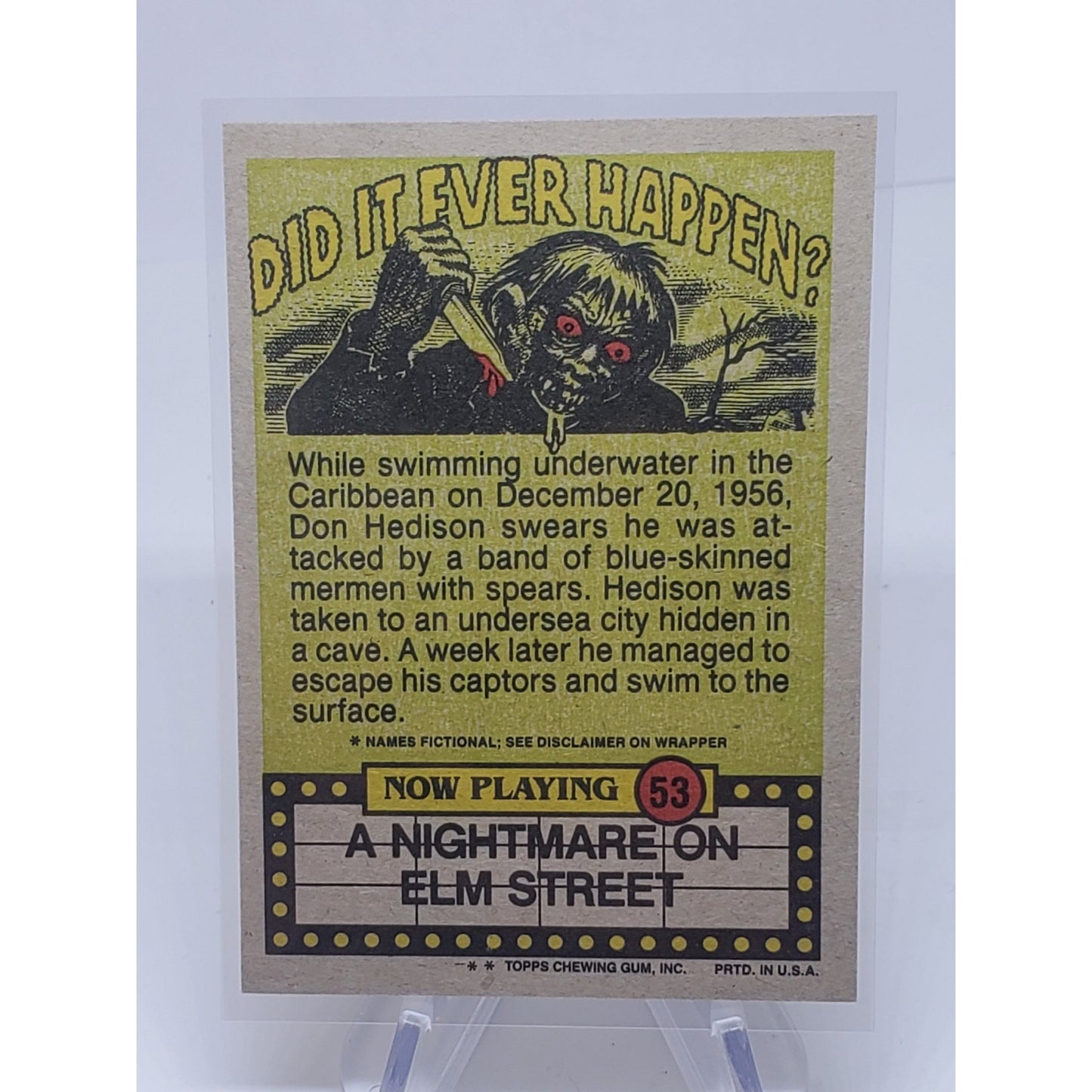 A Nightmare on Elm Street - Fright Flicks 1984 -Topps Card #53