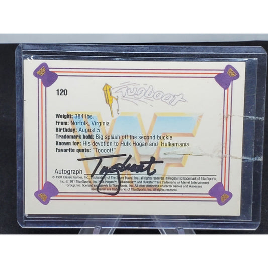 1991 Classic WWF Superstars #120 Tugboat Autograph