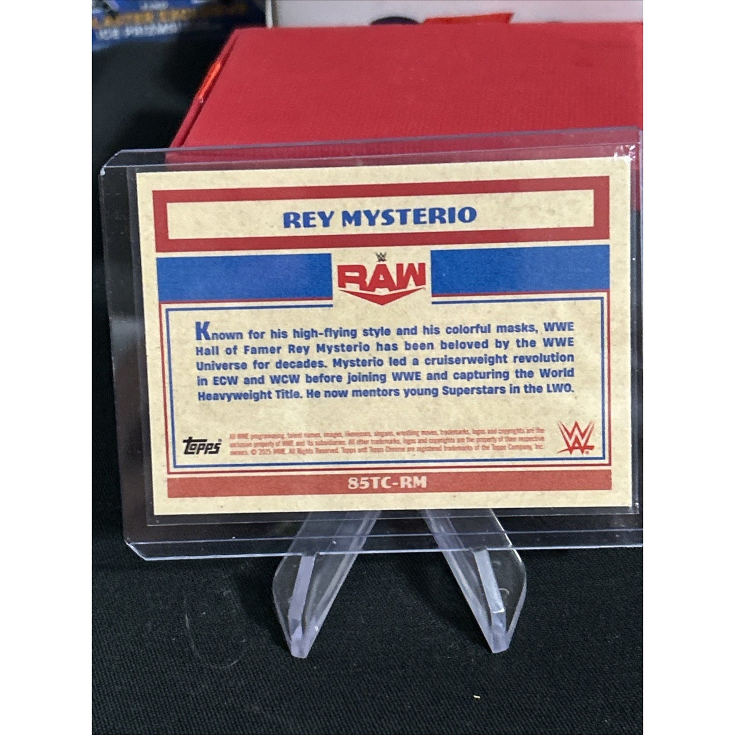2025 Topps Chrome WWE Rey Mysterio 1985 Blue Refractor 145/150 - Pack Fresh New