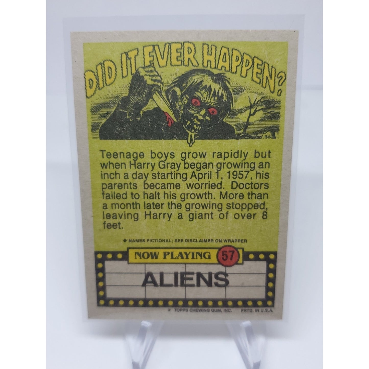 1988 Topps Fright Flicks #57 Alien Mommy! You Forgot to pay the paper Boy NmMt