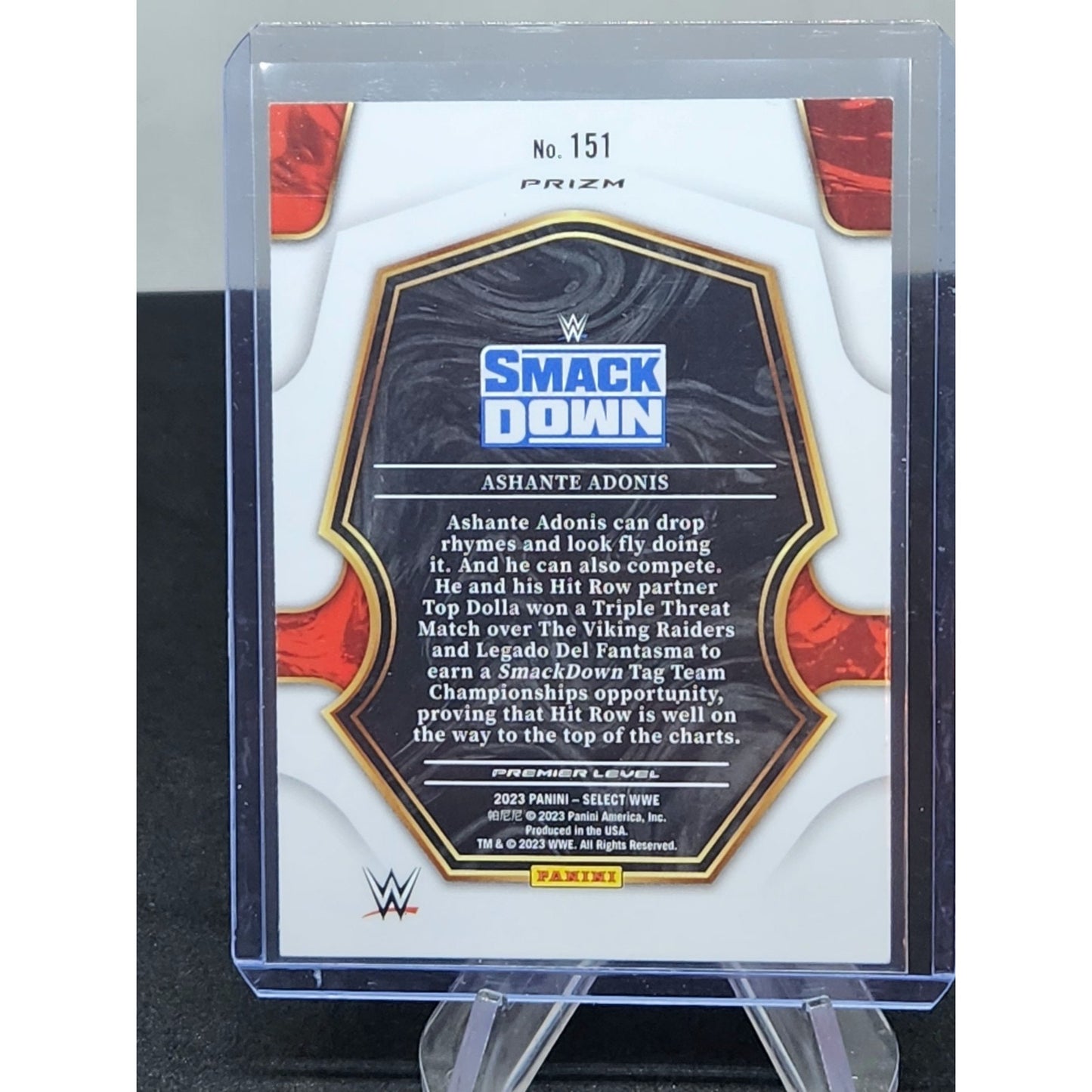 Ashante Adonis Red & Blue 2023 Panini Select WWE Card Premier Level # 151