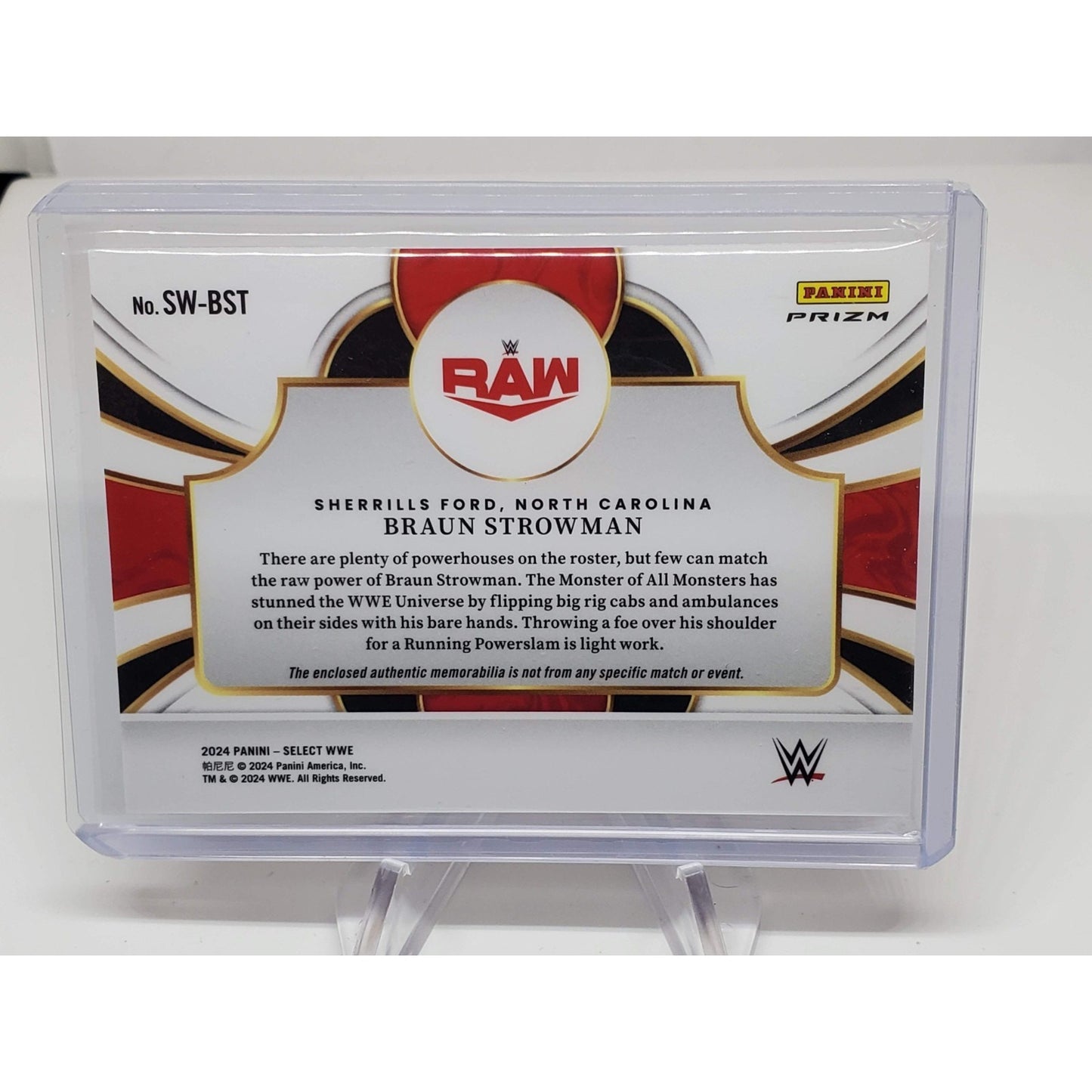 Braun Strowman 2024 Panini Select WWE Selective Swatches Relic Patch Silver