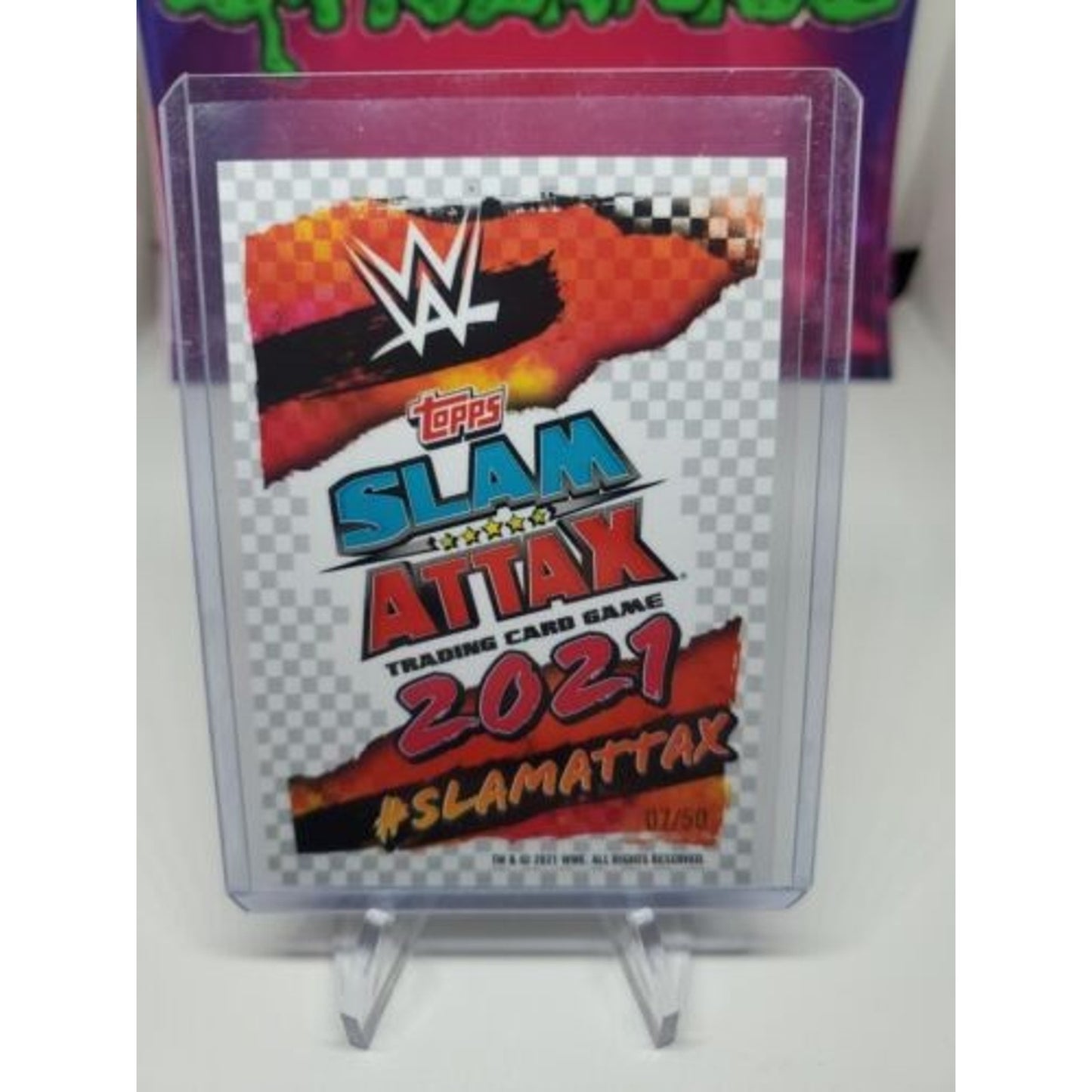 Santos Escobar WWE Topps 2021 Slam Attax Card SP #/50 GREEN PARALLEL