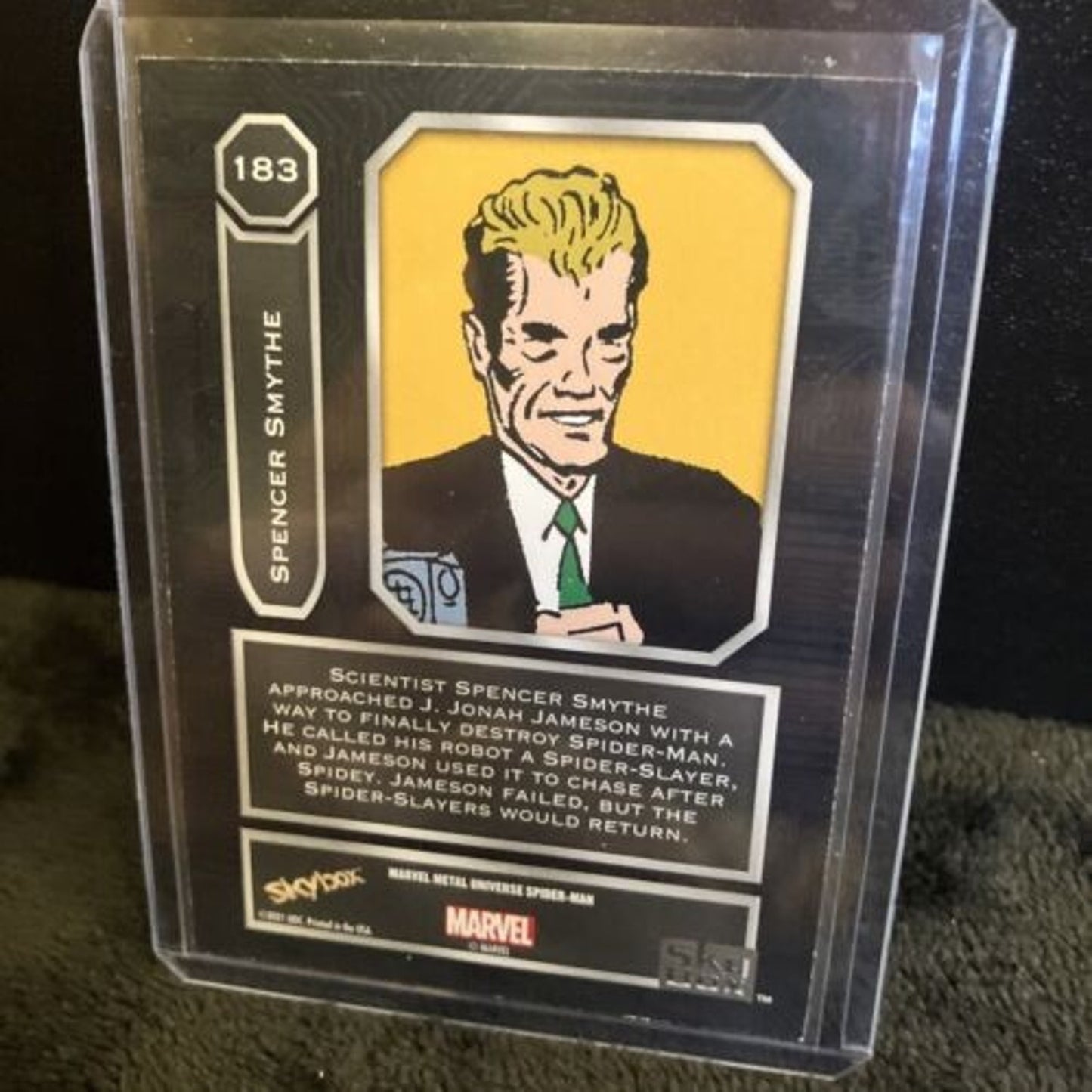 Spiderman Gold Skybox Marvel Metal Universe Spencer Smythe High Series #183