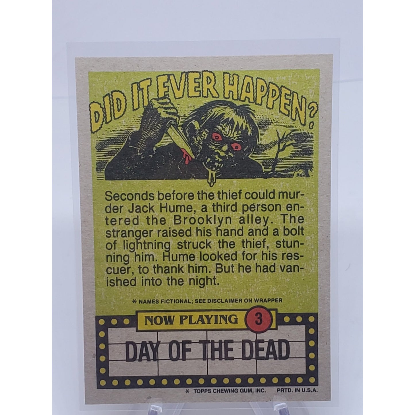 Fright Flicks 1988 Topps Day of the Dead Card #3 (NM)