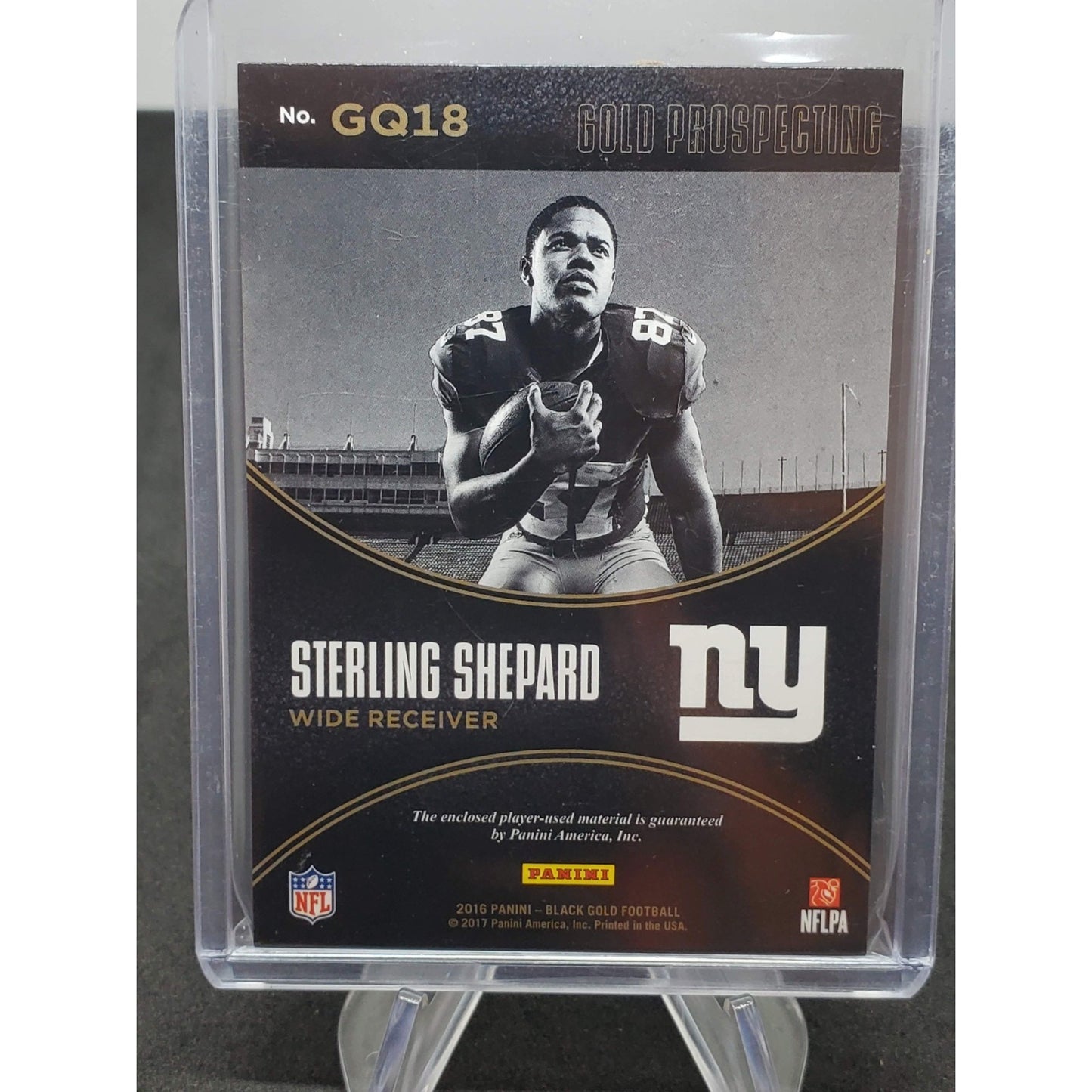 2016 Panini Black Gold - Gold Prospecting Quad Materials Sterling Shepard #GQ18