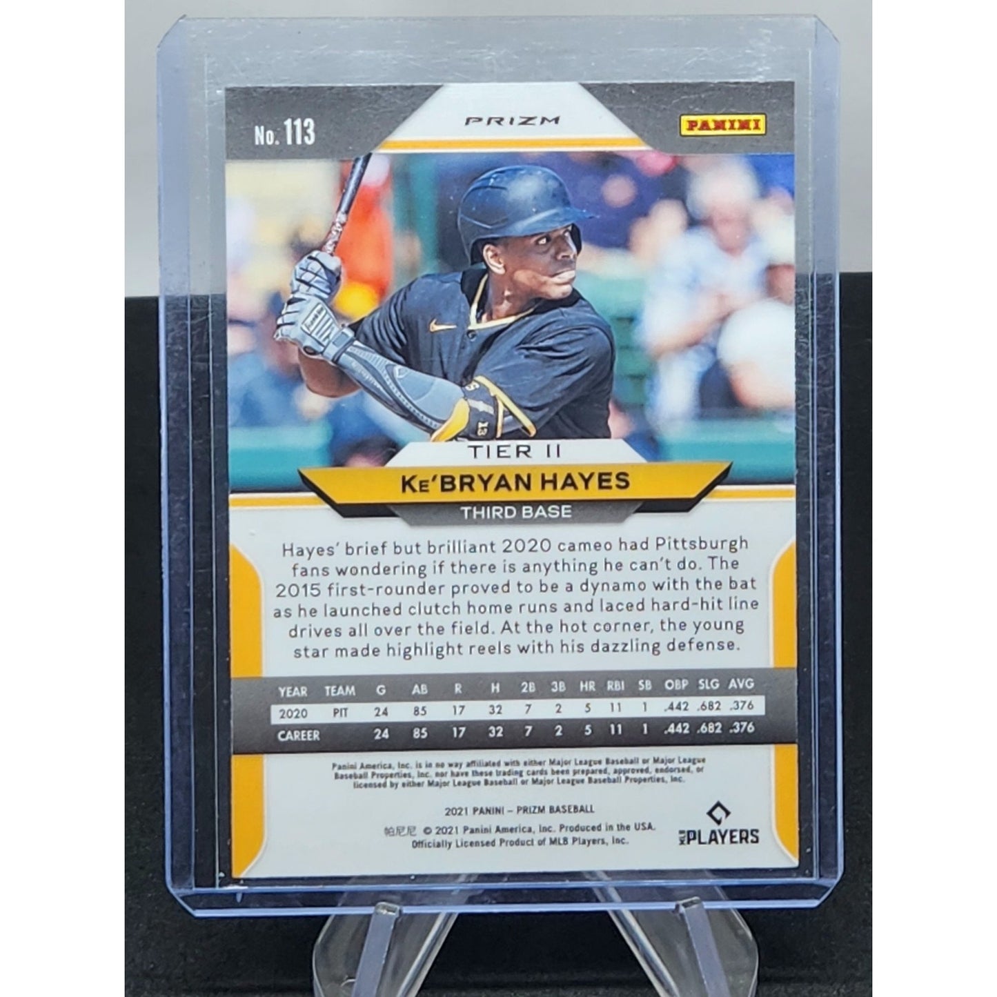 2021 Panini Prizm Green Baseball Card Ke’bryan Hayes #113 RC