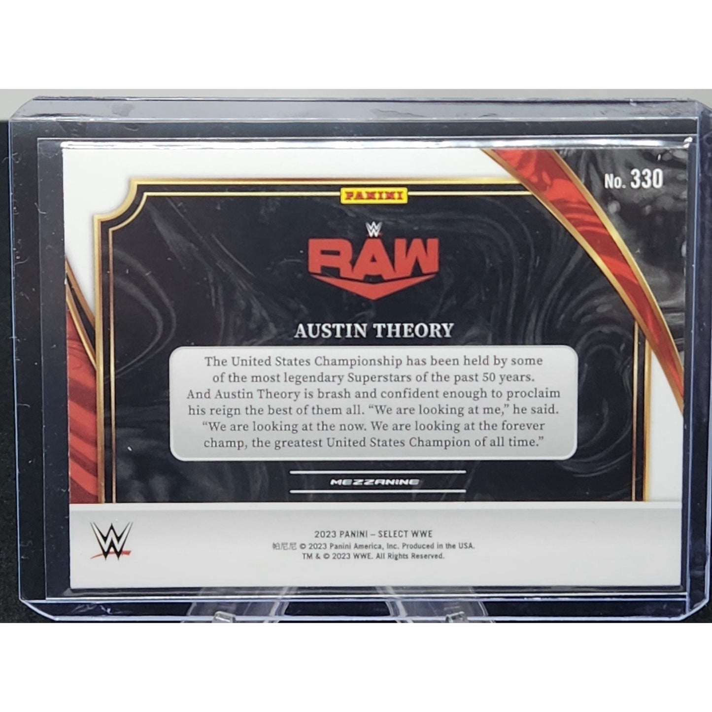 2023 Select WWE #330 Austin Theory Mezzanine