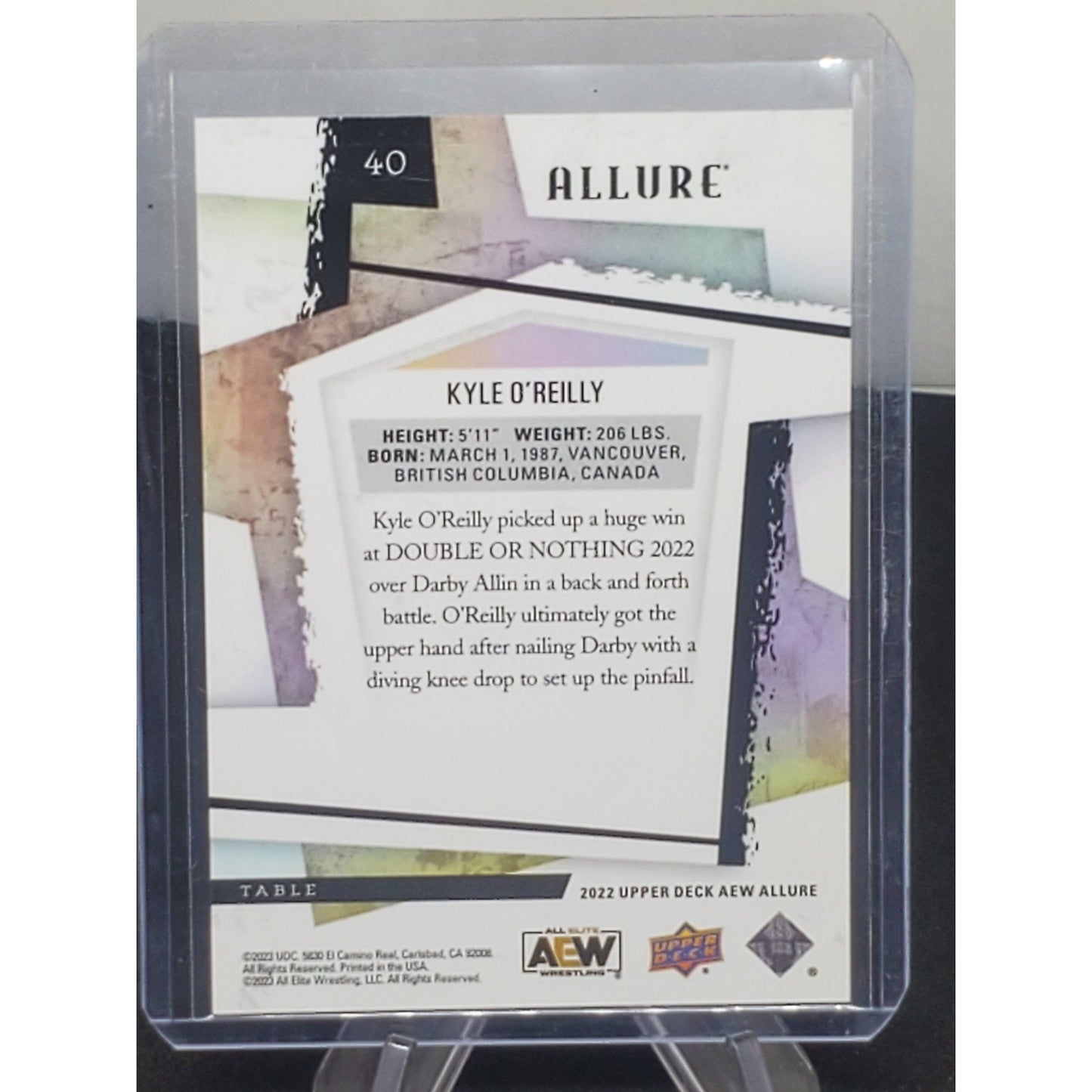 2022 Upper Deck AEW Allure Table #40 Kyle O'Reilly wrestling card