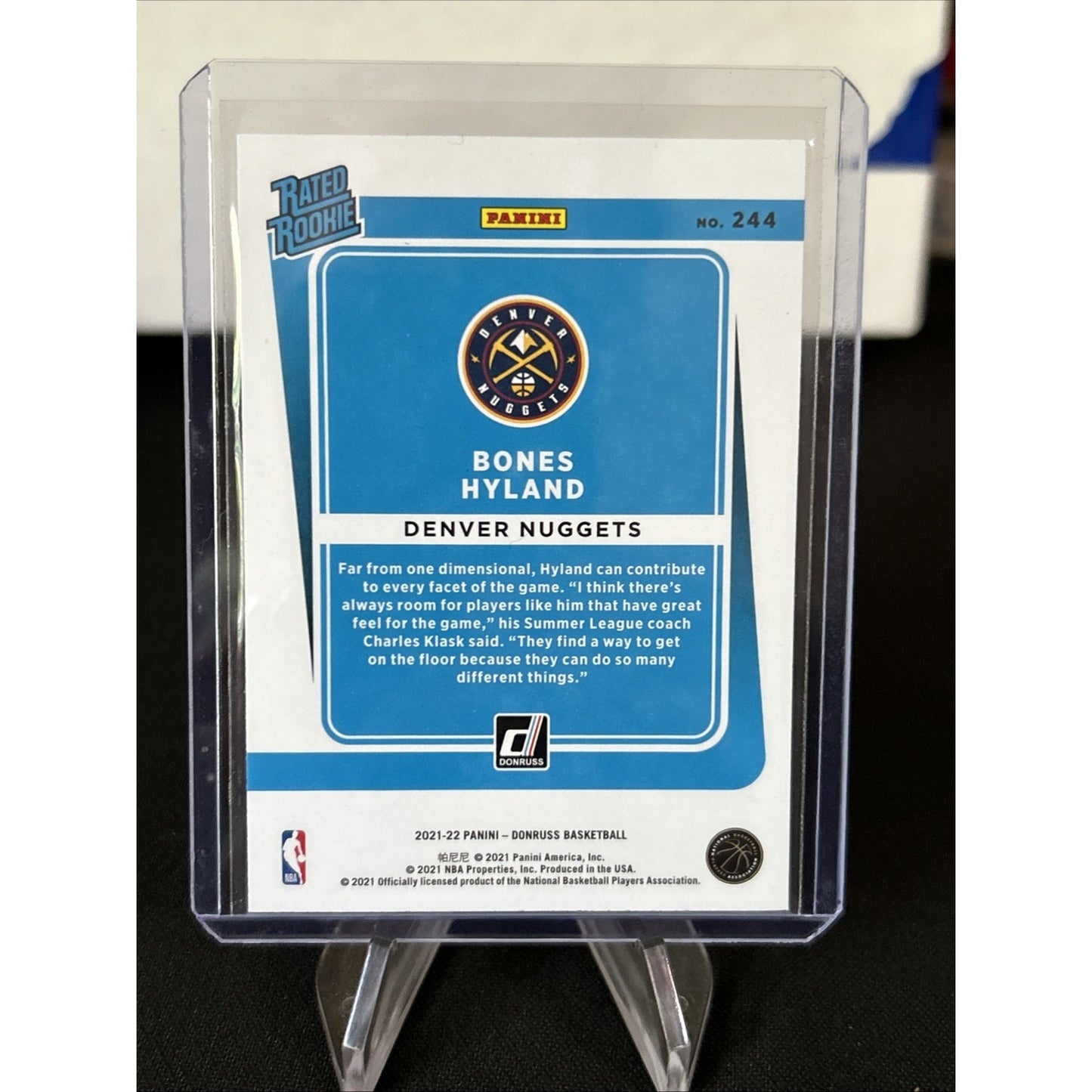 2021-22 Panini Donruss - Rated Rookie #244 Bones Hyland RC - Pack Fresh New