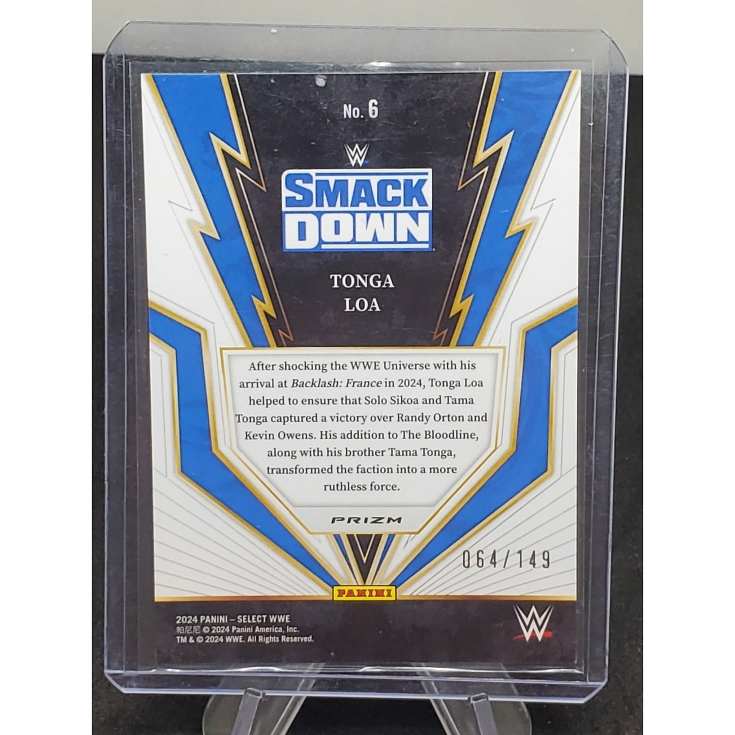 2024 Panini Select WWE - Turbocharged Tonga Loa #6 Red Wave Prizm /149 (RC)