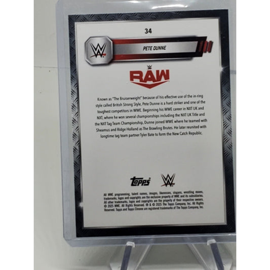 Pete Dunne Green 33/75 2025 TOPPS CHROME WWE #34