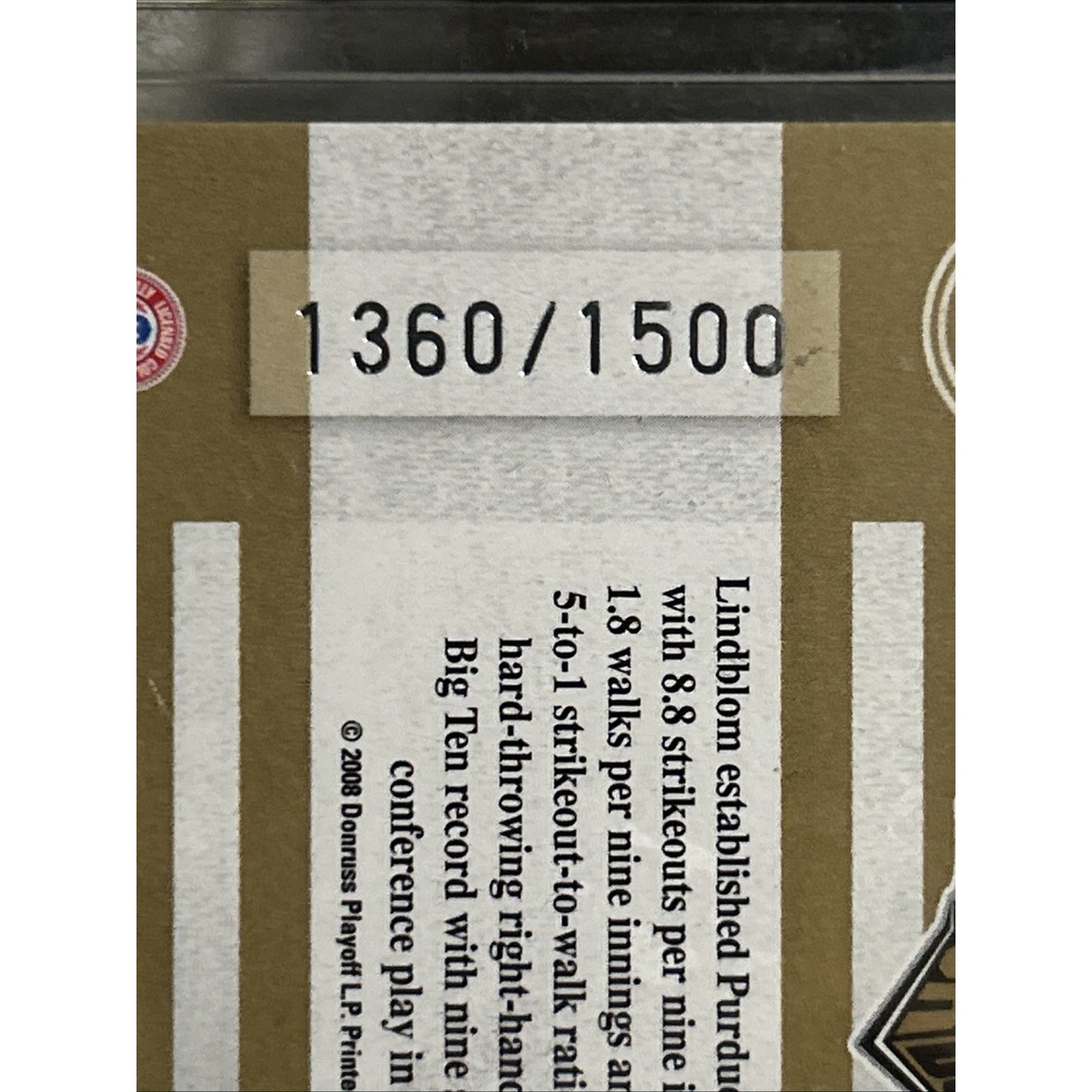 2008 Donruss Elite Extra Edition School Colors /1500 Josh Lindblom #SC-30