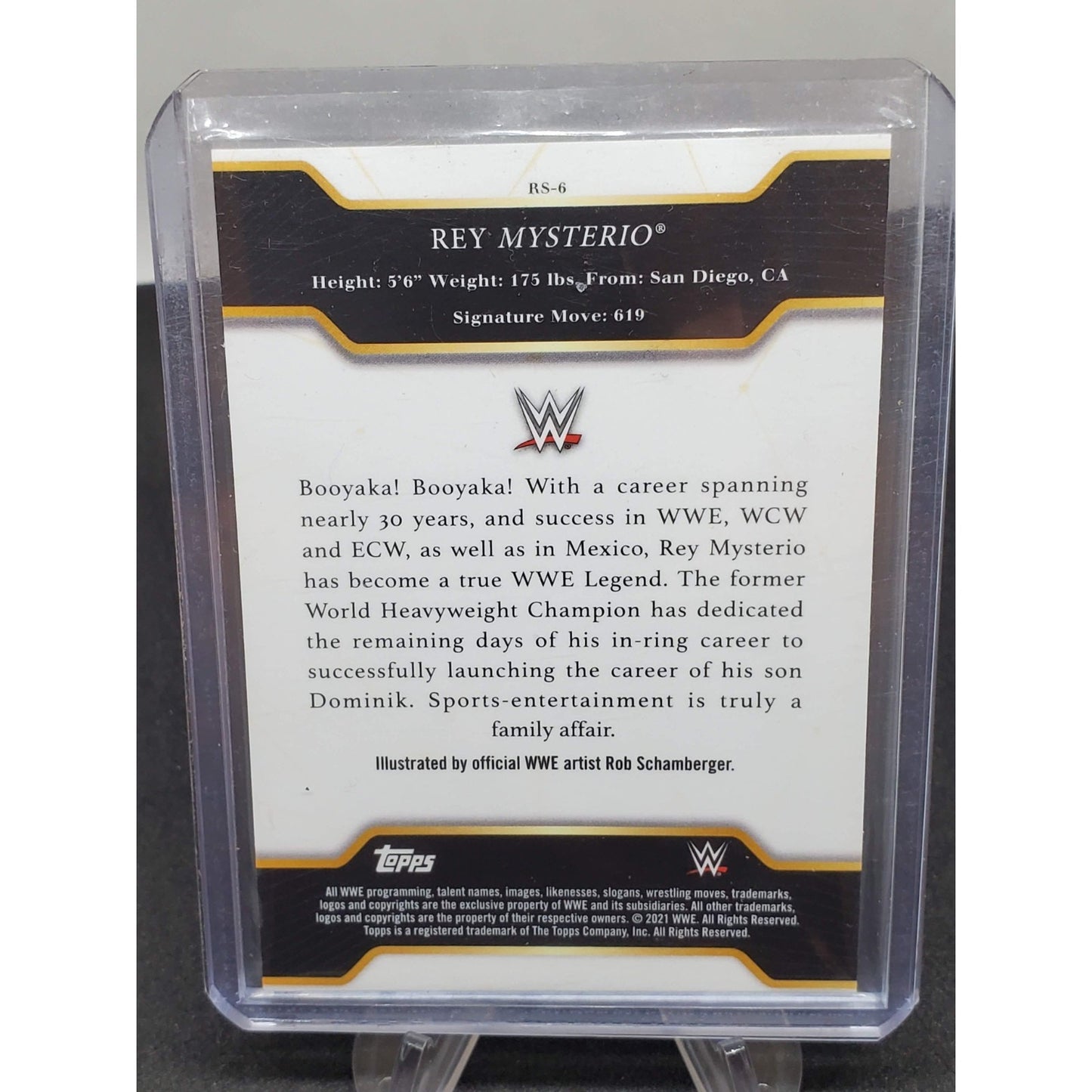 2021 Topps WWE Undisputed Rob Schamberger Illustrations Rey Mysterio #RS-6