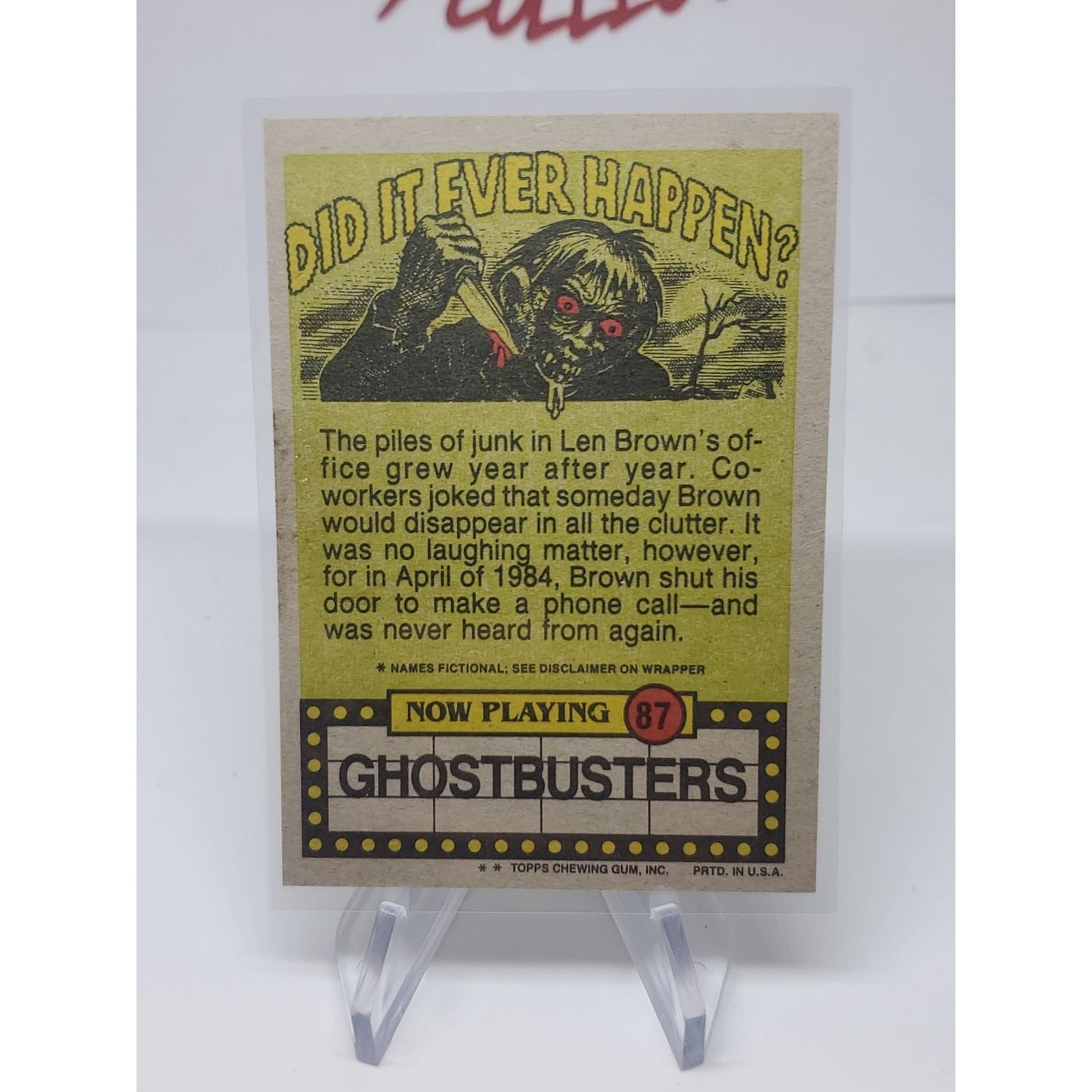 1988 Topps Fright Flicks #87 There's Just Never Enough Pate To Go Around! -