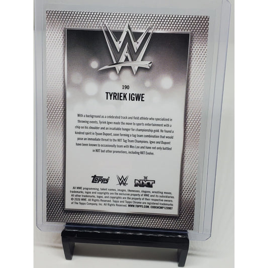 2026 Topps Chrome WWE Tyriek Igwe Diamond Plate Refractor Parallel #190