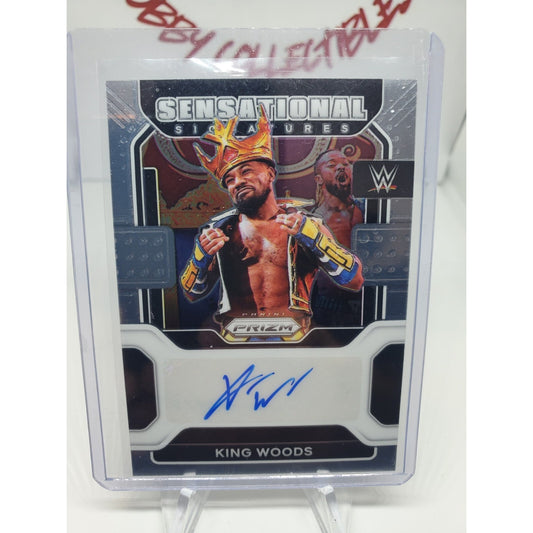 2022 Panini Prizm WWE King Woods Sensational Signatures #SS-XWD
