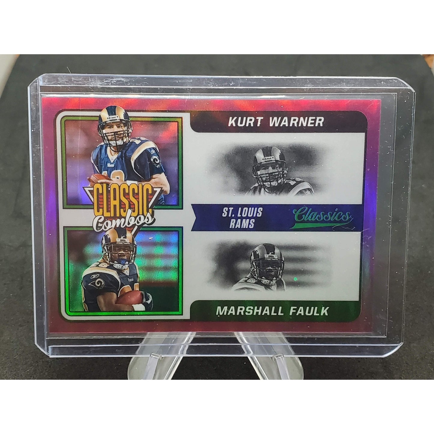 2021 Panini Classics - Classic Combos Marshall Faulk, Kurt Warner #CC-KM Purple