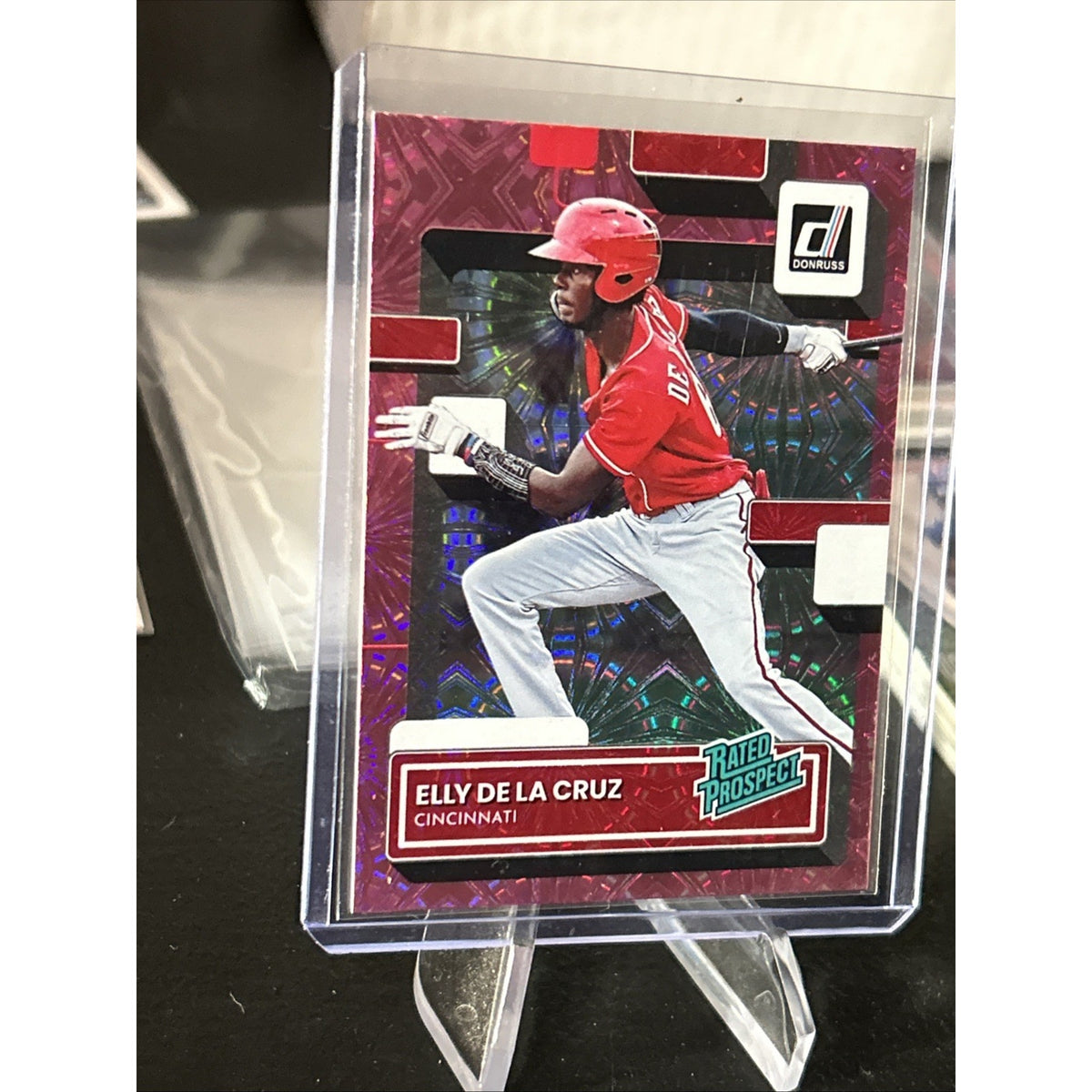 2022 Panini Donruss Rated Prospect Elly De La Cruz #RP-6 Pink Fireworks - Mint
