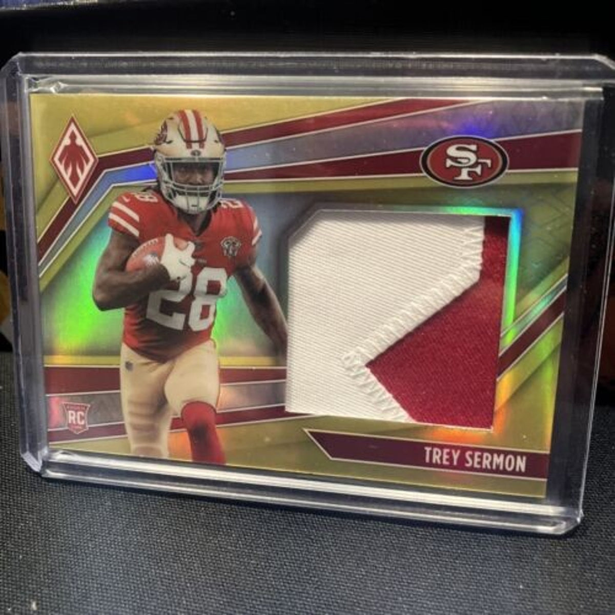 Trey Sermon 2021 Phoenix Rookie Jumbo 2 Color Patch PRIME YELLOW /50 SSP 49ers
