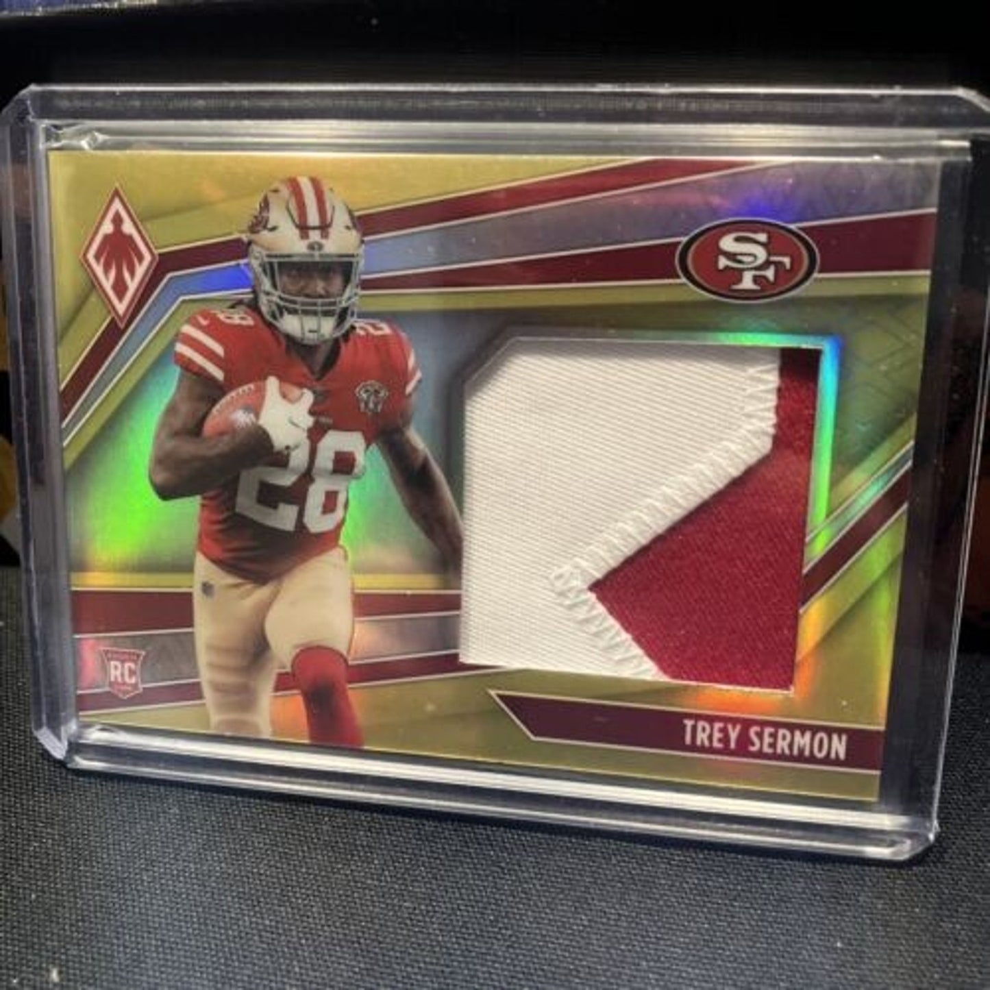 Trey Sermon 2021 Phoenix Rookie Jumbo 2 Color Patch PRIME YELLOW /50 SSP 49ers