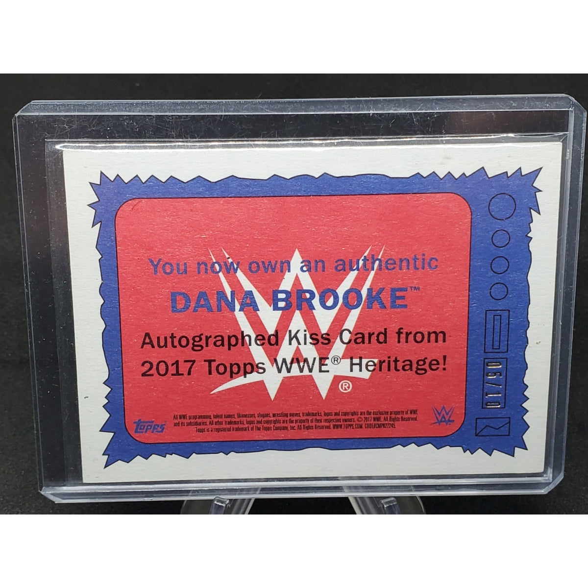 2017 Dana Brooke Kiss Card WWE Topps Heritage Gold /10