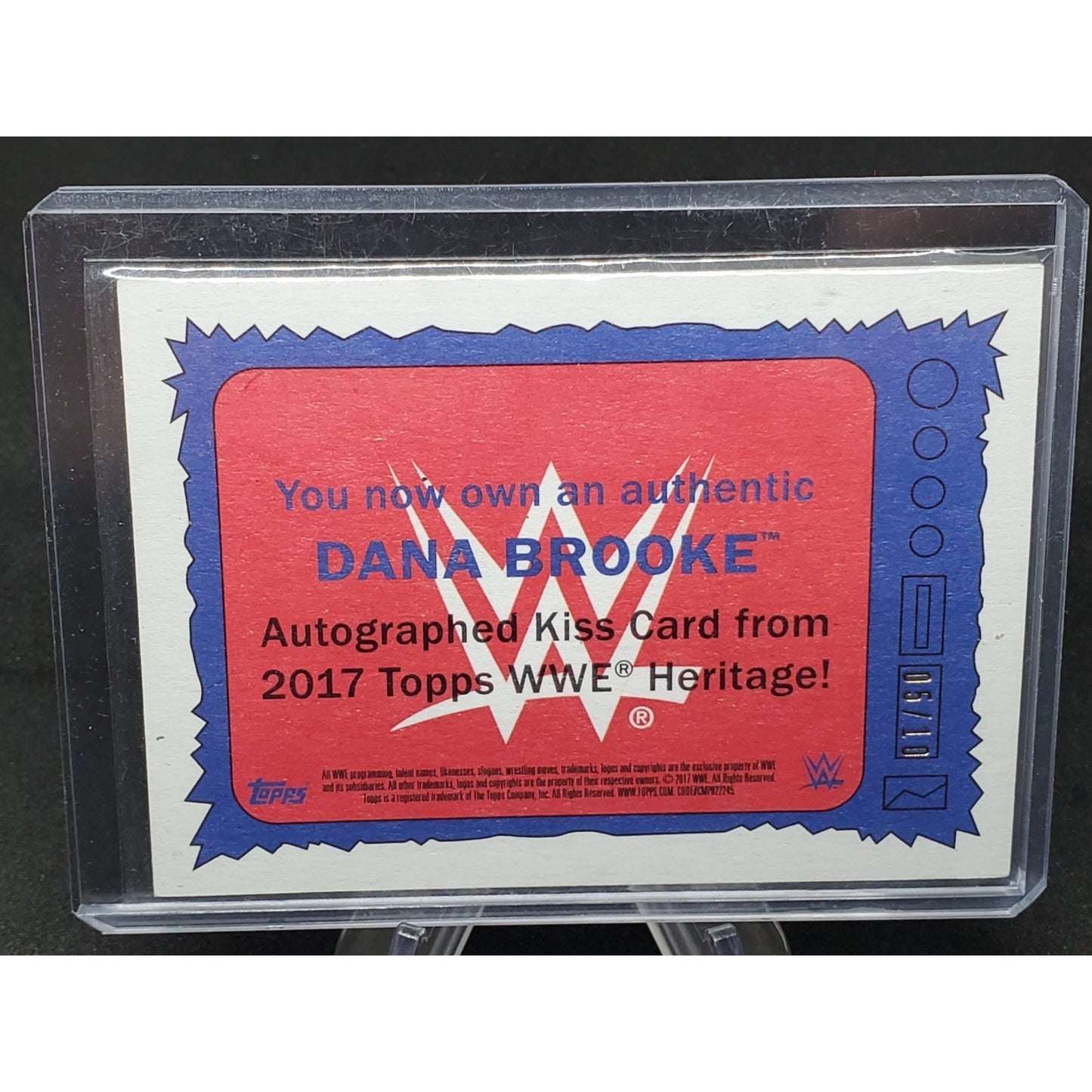 2017 Dana Brooke Kiss Card WWE Topps Heritage Gold /10