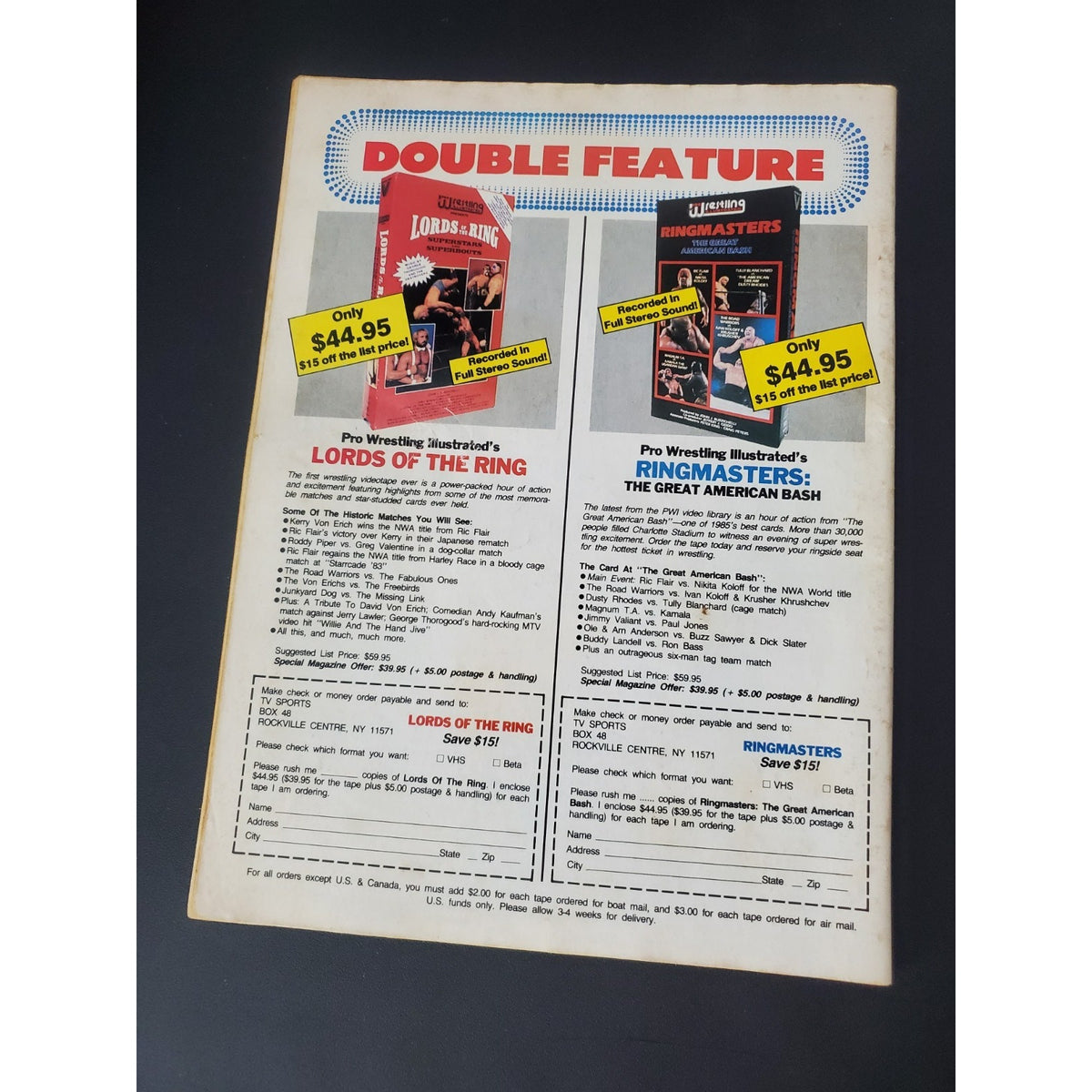 Sports Review Wrestling Magazine January 1987 Ivan Koloff