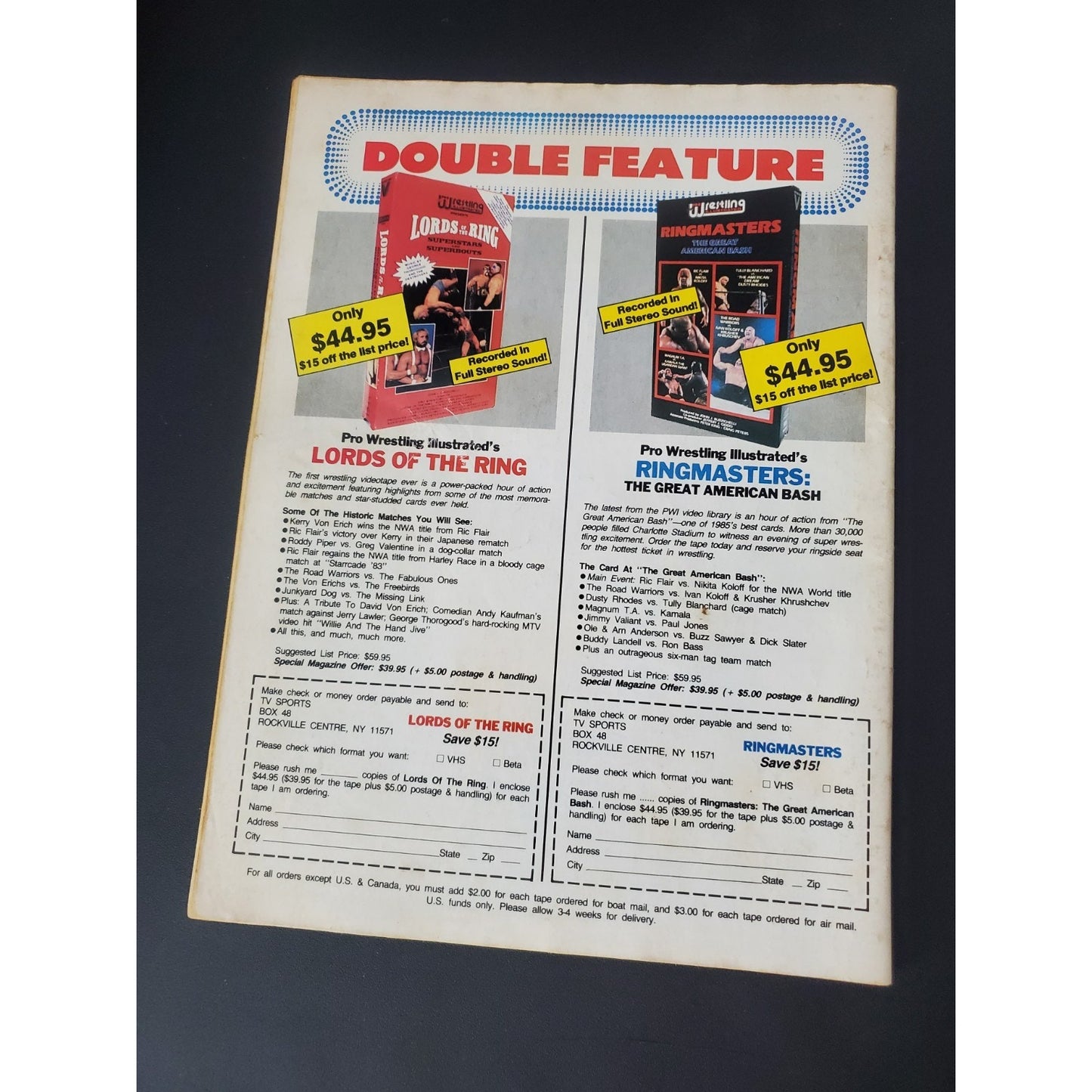 Sports Review Wrestling Magazine January 1987 Ivan Koloff