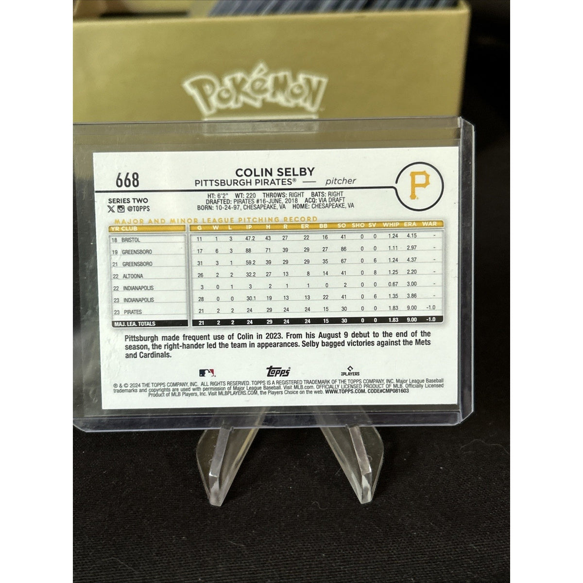 2024 Topps #668 Colin Selby Rookie Summer Holiday Foil SSP - Pack Fresh New