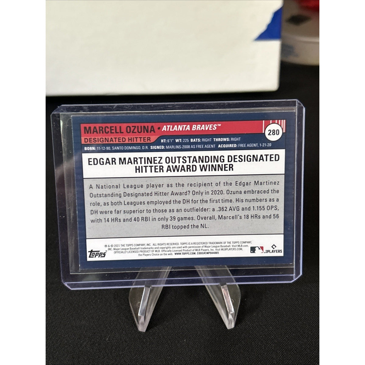 2021 Topps Big League Marcell Ozuna Award Winners Orange #280 Baseball MLB Mint