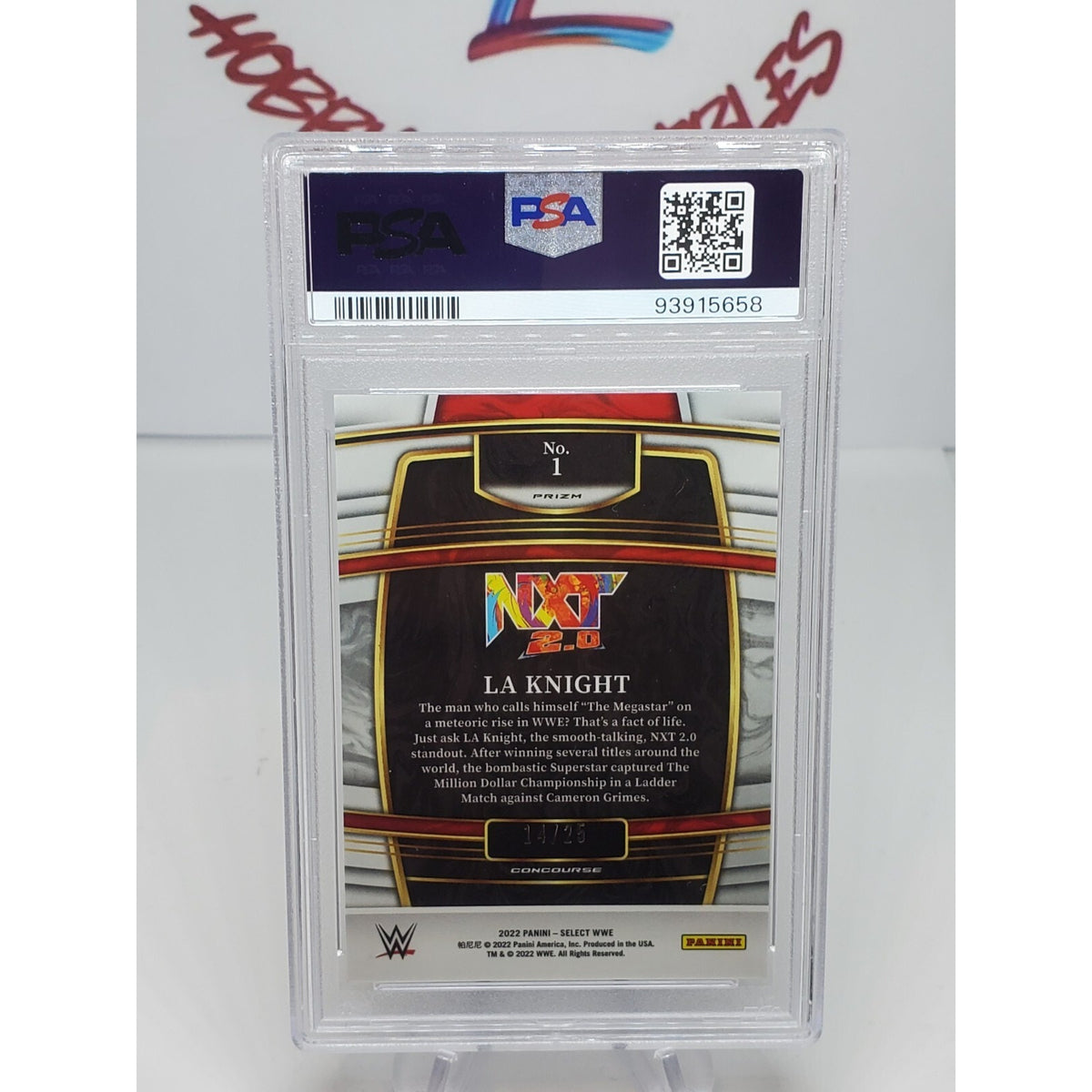 2022 Select WWE Prizms Tie-Dye #1 LA Knight #/25 SP PSA 9 POP 1