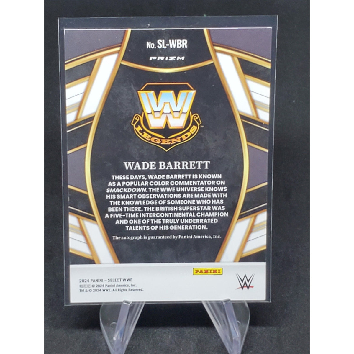 Wade Barrett 2024 Panini Select WWE Legends Silver Flash Prizm Auto #SL-WBR
