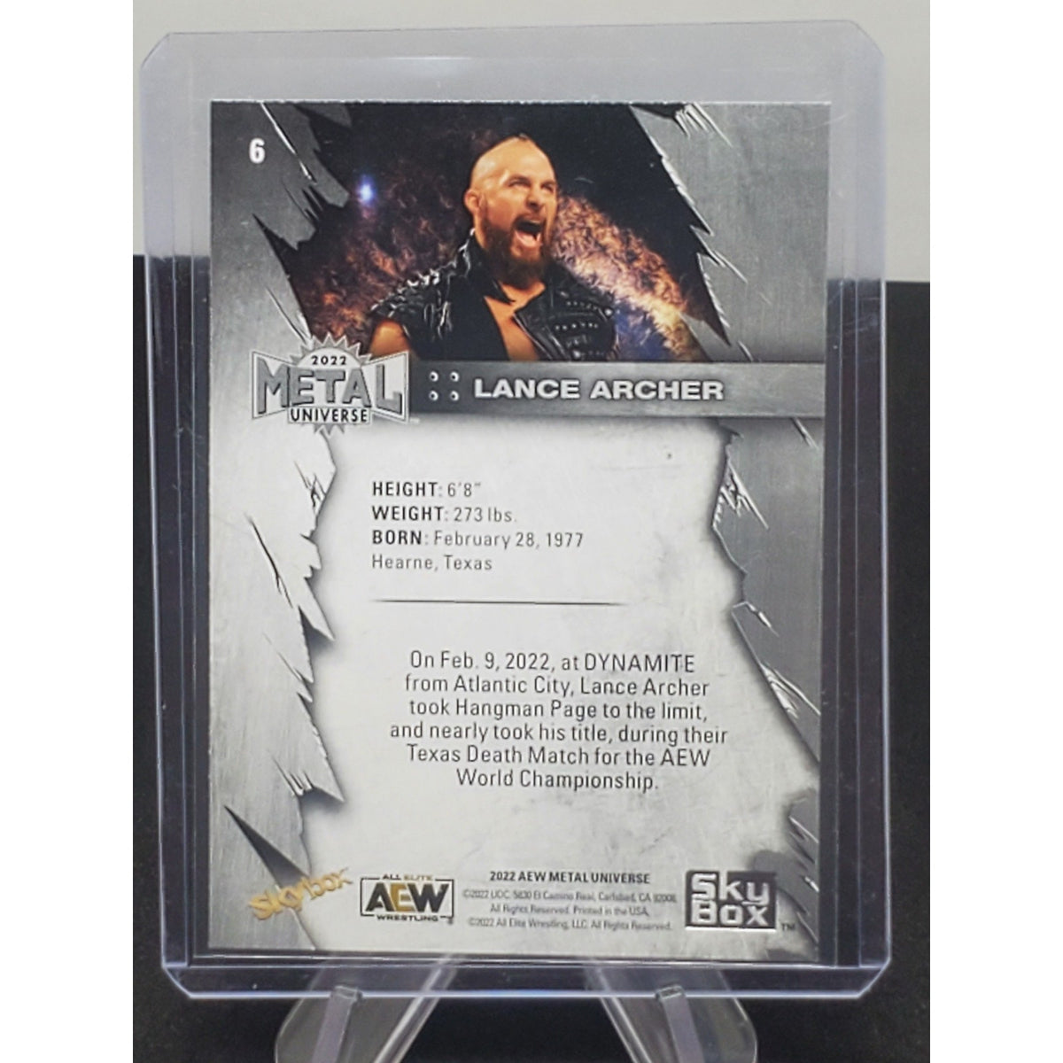 2022 Upper Deck Skybox Metal Universe AEW #6 Lance Archer wrestling card