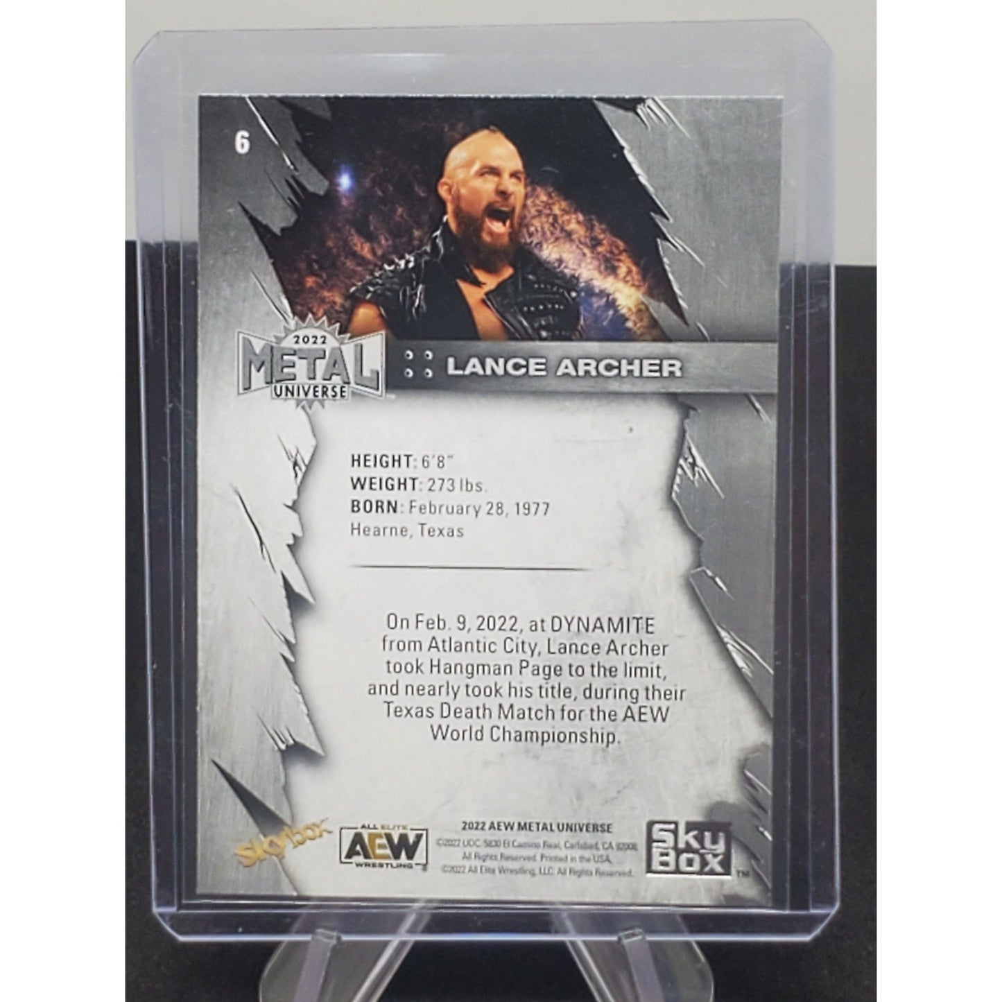 2022 Upper Deck Skybox Metal Universe AEW #6 Lance Archer wrestling card