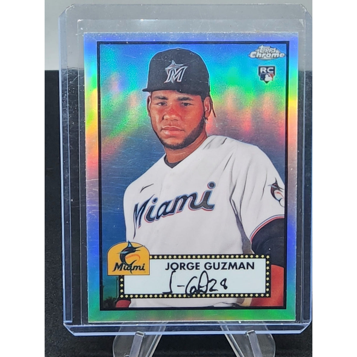 2021 Chrome Platinum Anniversary Base Refractor #54 Jorge Guzman - Miami Marlins