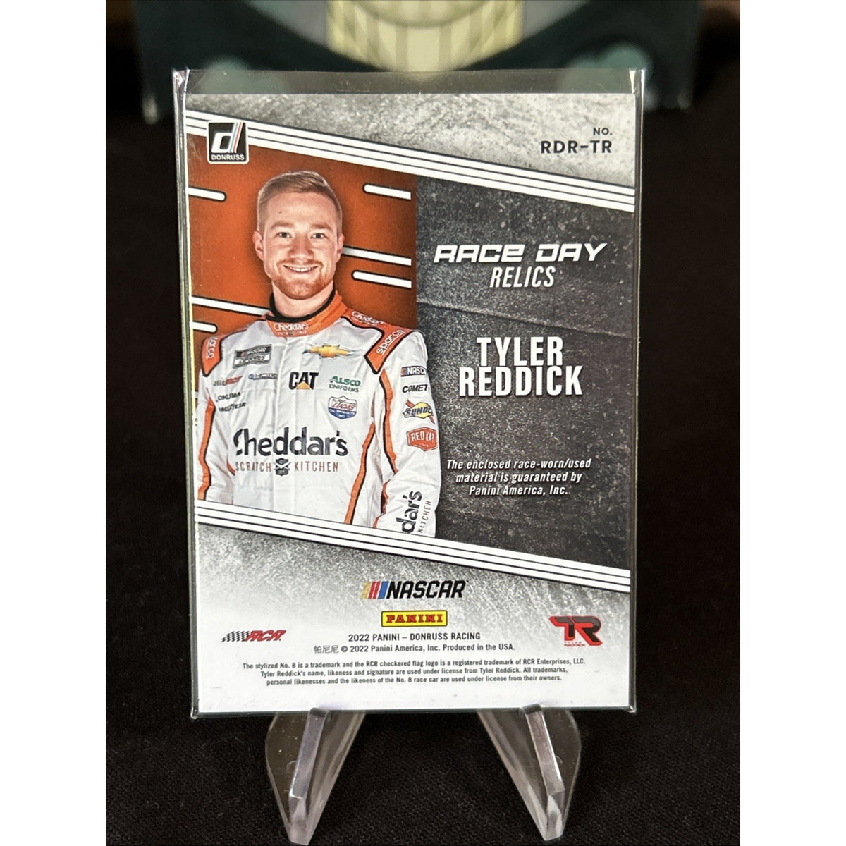2022 Panini Donruss NASCAR Race Day Relics Tyler Reddick #RDR-TR Red Foil /250