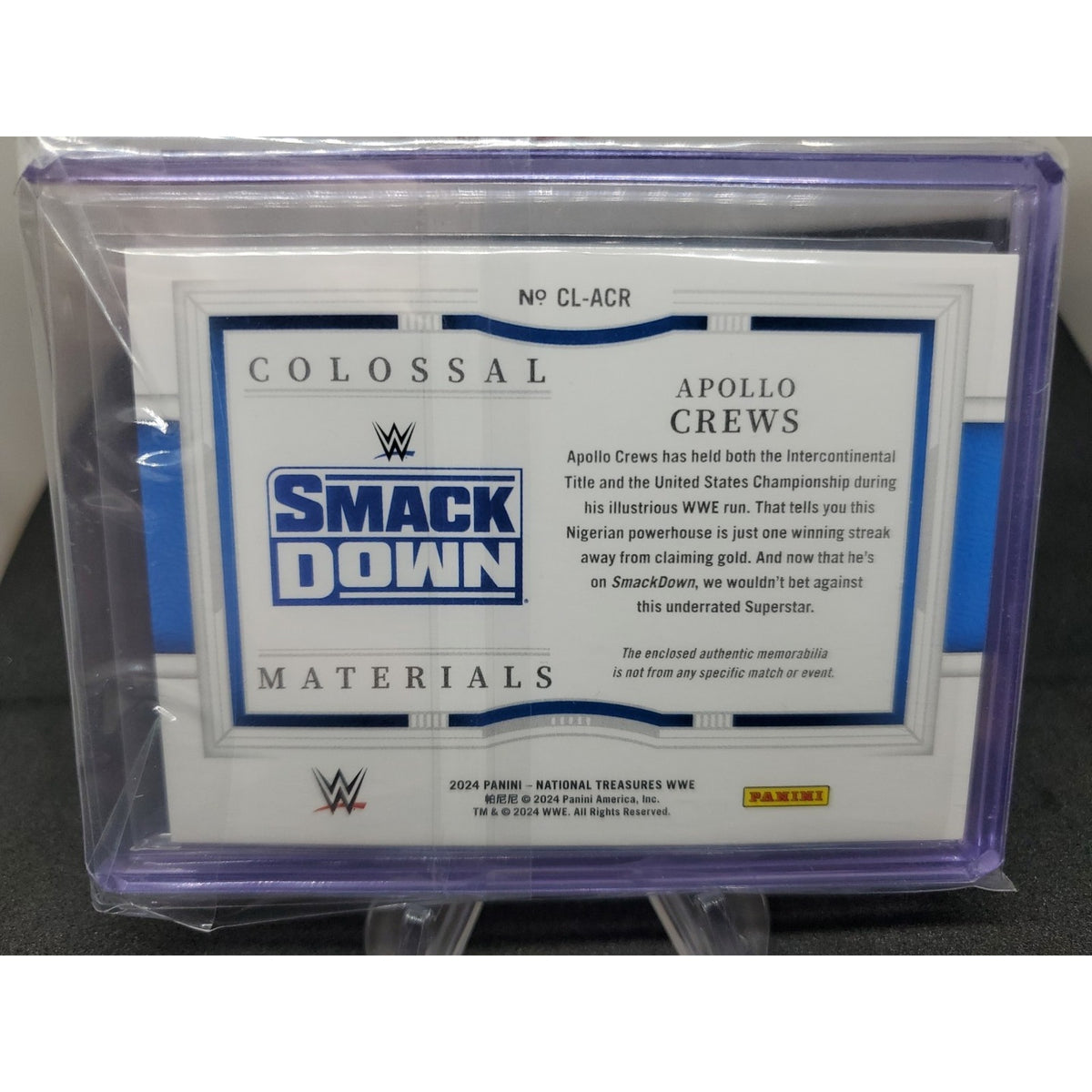 2024 Panini National Treasures WWE - Colossal Materials Apollo Crews #CL-ACR /99