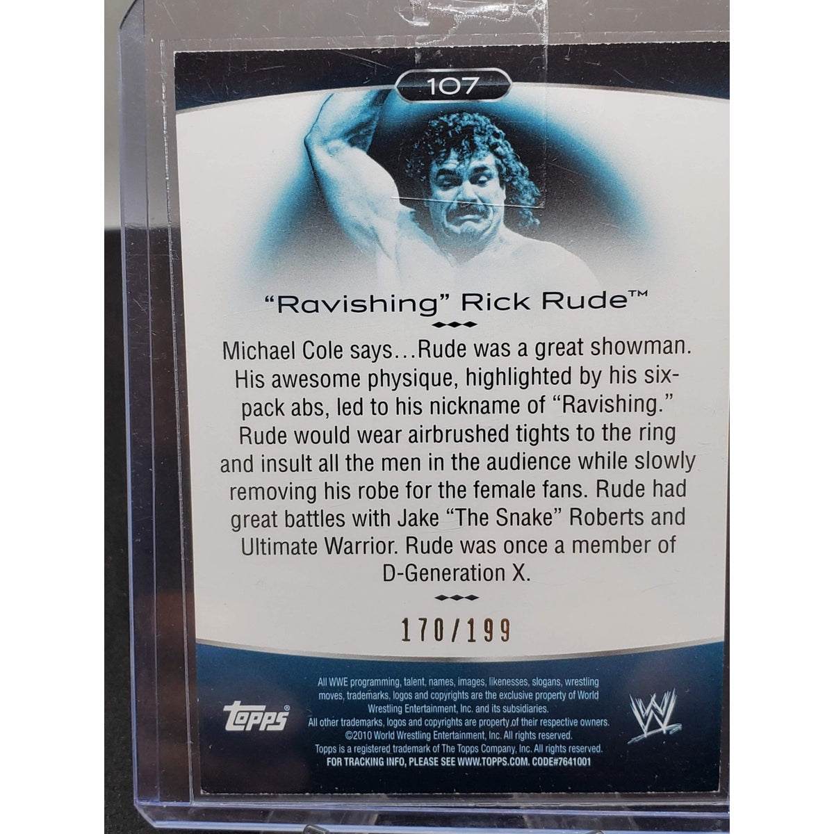 RICK RUDE 2010 TOPPS PLATINUM Blue #107 WWE SP #/199 MINT