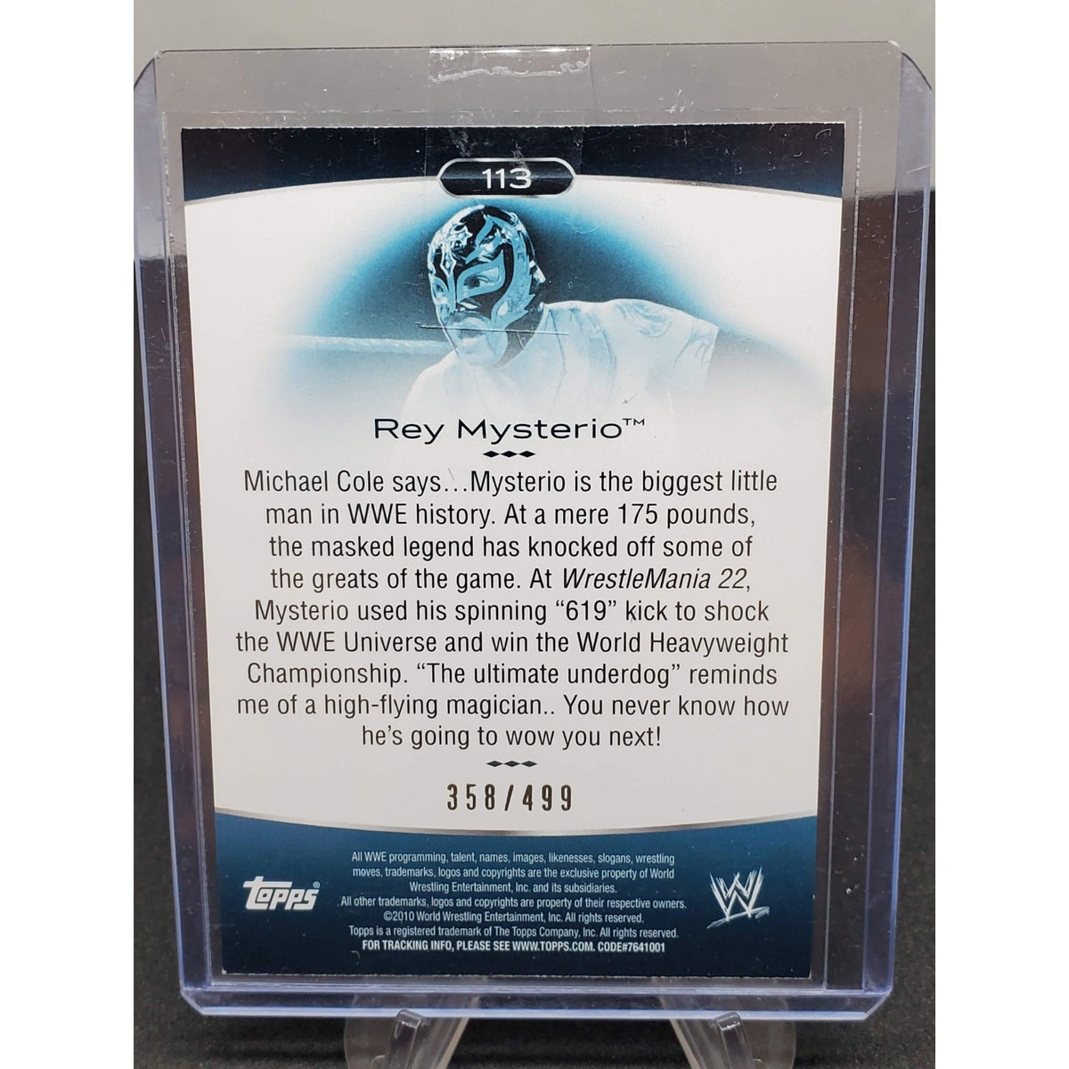 WWE Rey Mysterio #113 2010 Topps Platinum Green Parallel Card SN /499