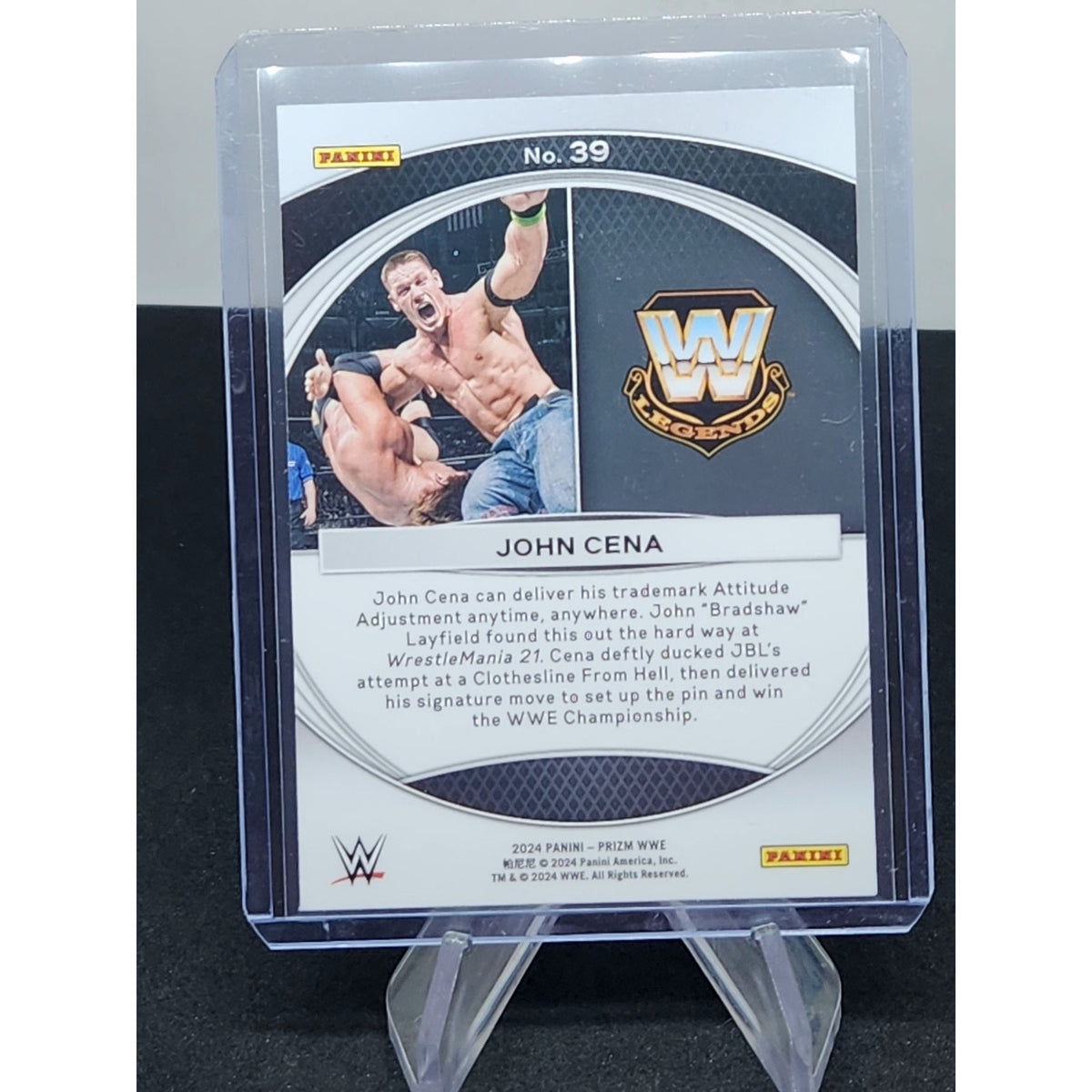JOHN CENA 2024 WWE Prizm WRESTLEMANIA MOMENTS Insert #39